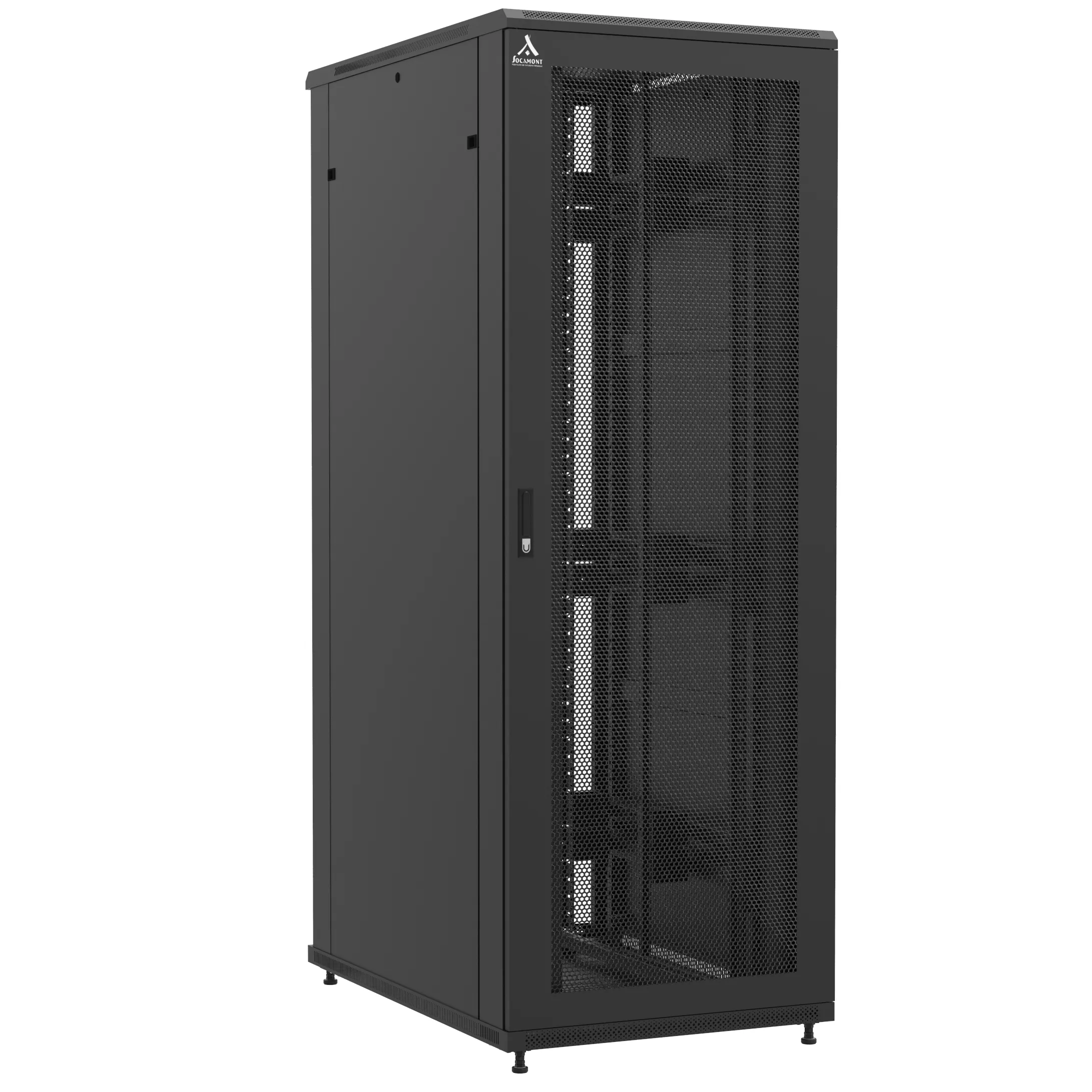 Baie montée Ligne 1200 47U 800x1200mm, porte avant : Simple Nid d'Abeille, porte arrière : Sans Porte, avec panneaux latéraux