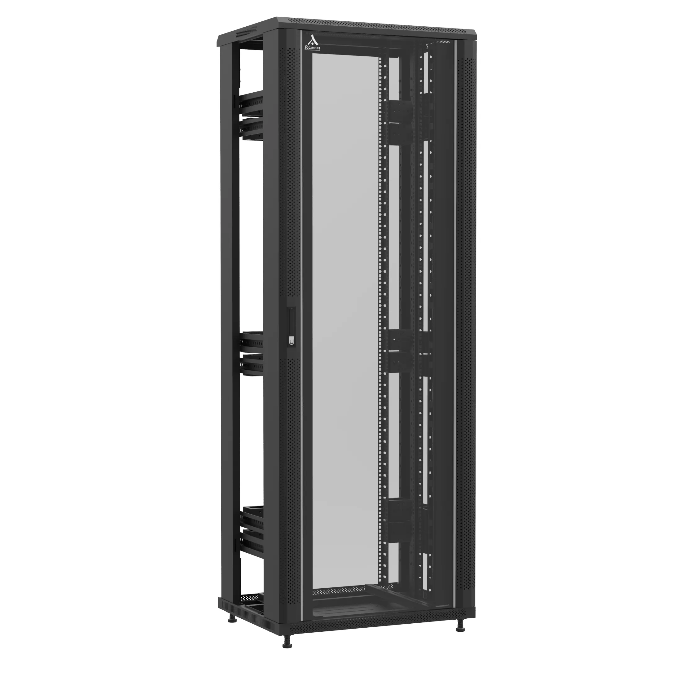 Baie en kit Ligne 1200 47U 800x600mm, porte avant : Simple Verre, porte arrière : Sans Porte, sans panneaux latéraux