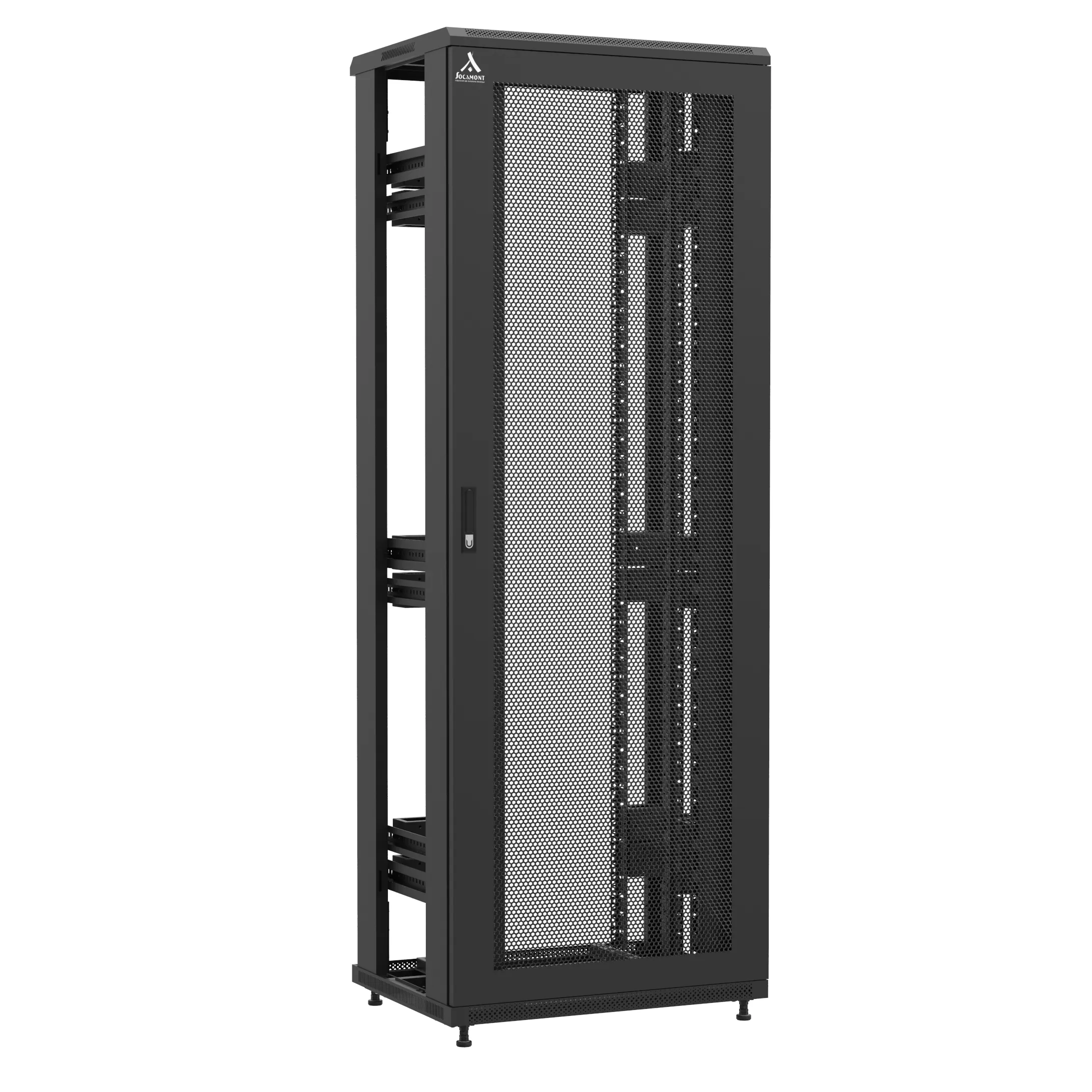Baie montée Ligne 1200 47U 800x600mm, porte avant : Simple Nid d'Abeille, porte arrière : Sans Porte, sans panneaux latéraux
