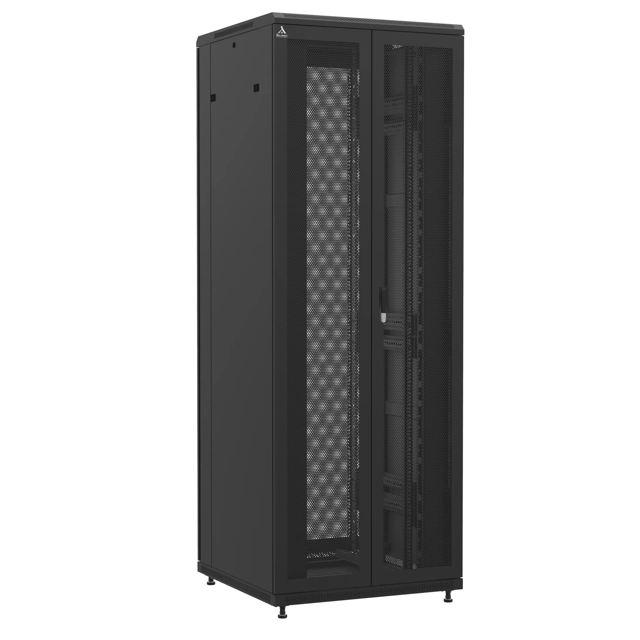Baie en kit Ligne 1200 47U 800x800mm, porte avant : Double Nid d'Abeille, porte arrière : Double Nid d'Abeille, avec panneaux latéraux