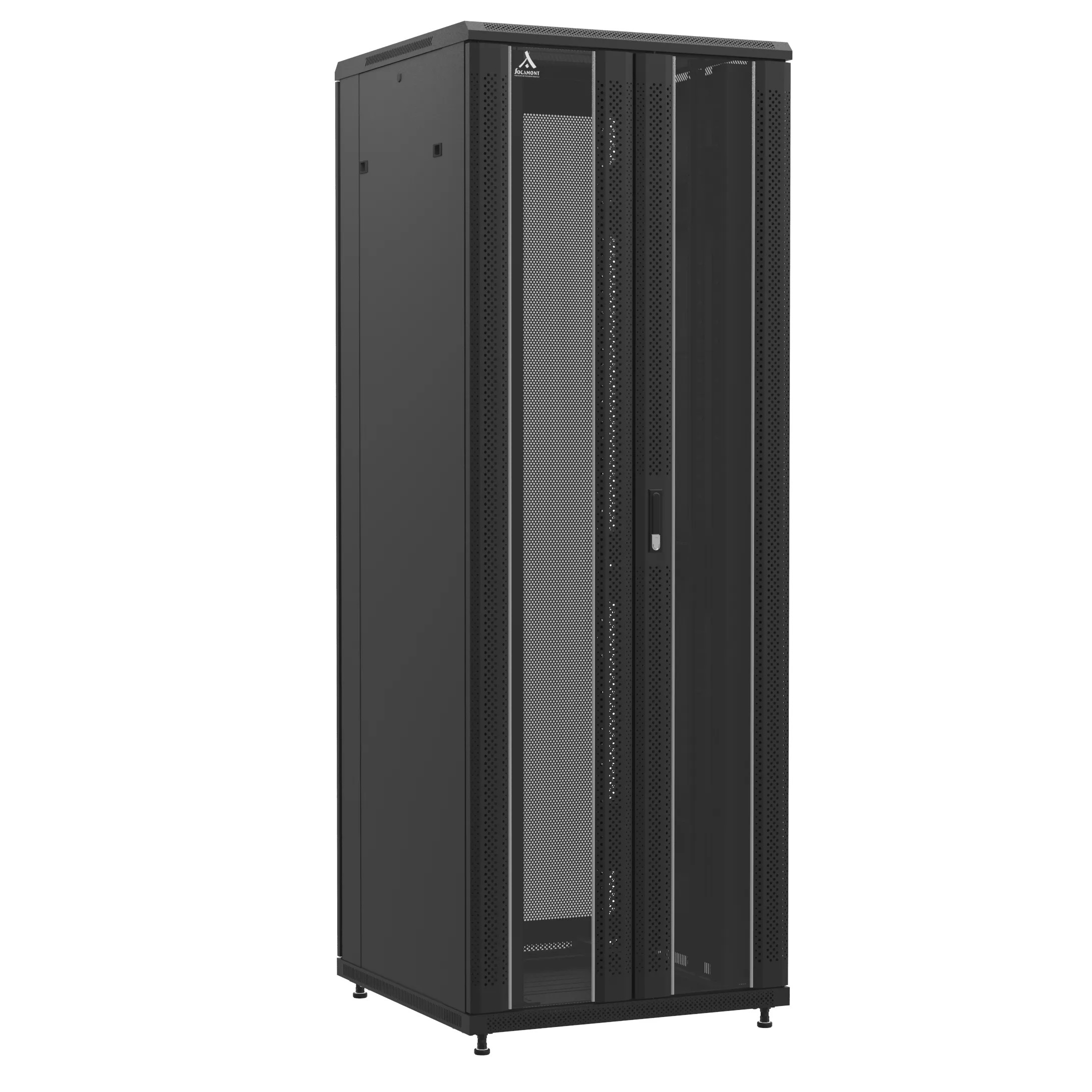 Baie en kit Ligne 1200 47U 800x800mm, porte avant : Double Verre, porte arrière : Double Nid d'Abeille, avec panneaux latéraux