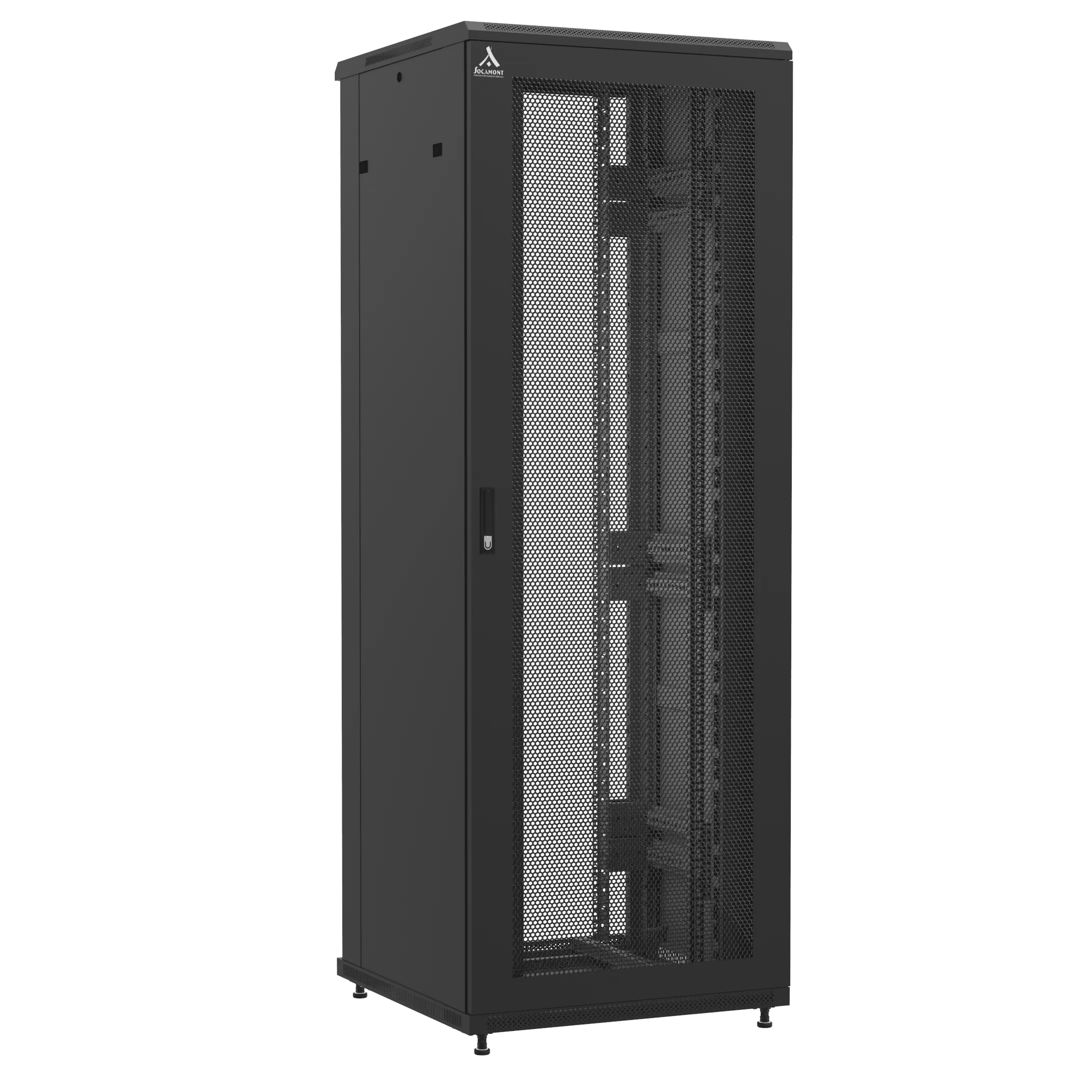 Baie en kit Ligne 1200 47U 800x800mm, porte avant : Simple Nid d'Abeille, porte arrière : Sans Porte, avec panneaux latéraux