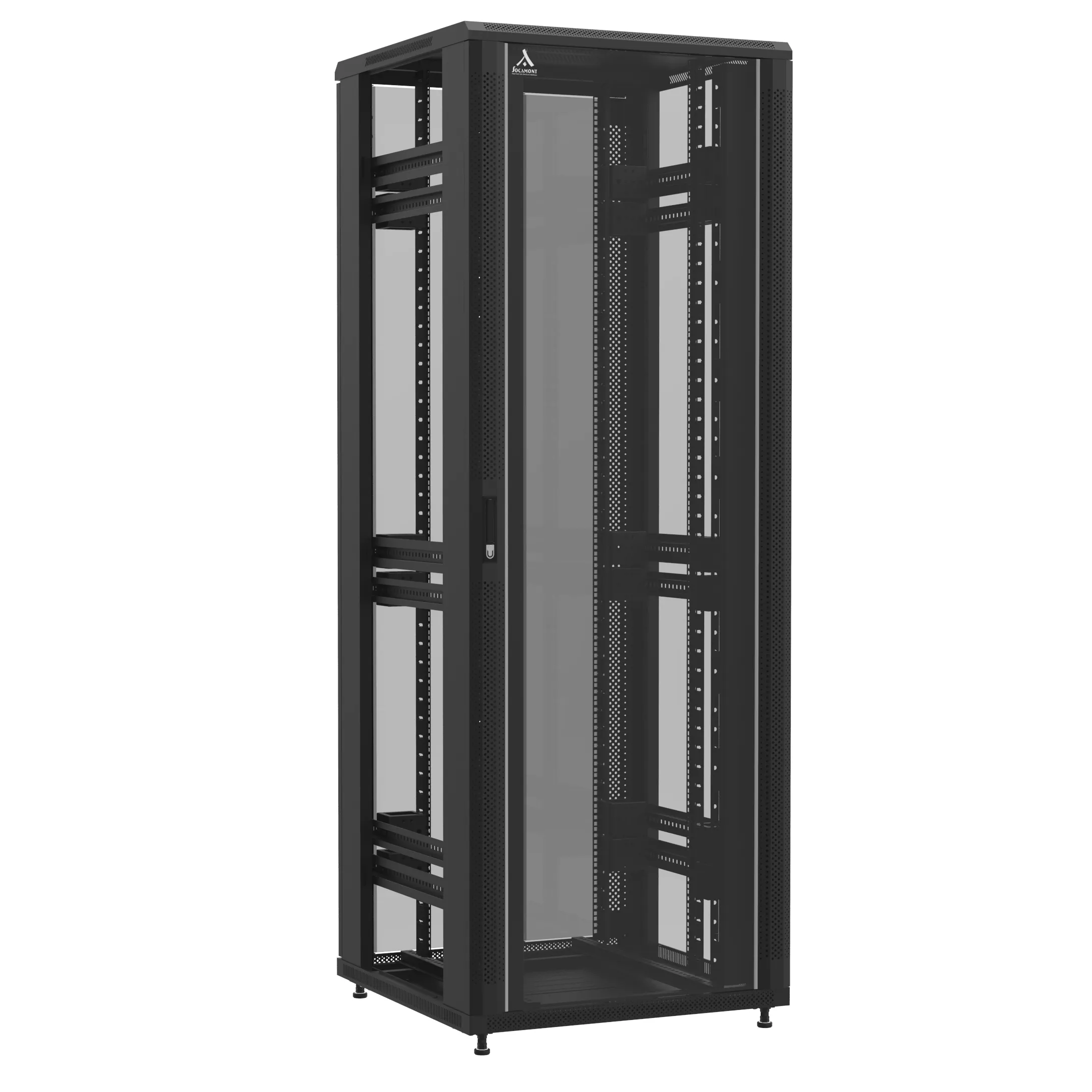 Baie en kit Ligne 1200 47U 800x800mm, porte avant : Simple Verre, porte arrière : Double Verre, sans panneaux latéraux