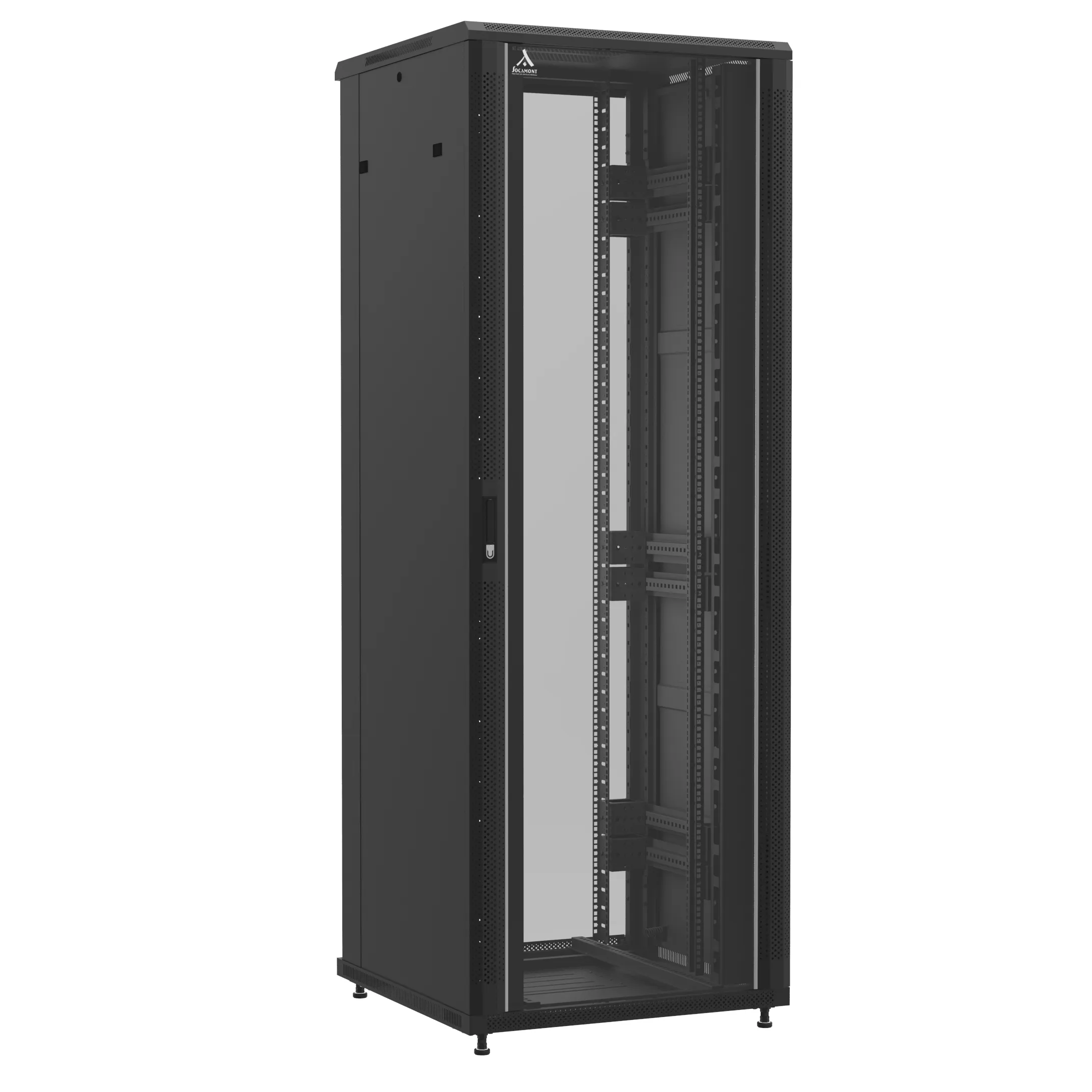 Baie en kit Ligne 1200 47U 800x800mm, porte avant : Simple Verre, porte arrière : Sans Porte, avec panneaux latéraux