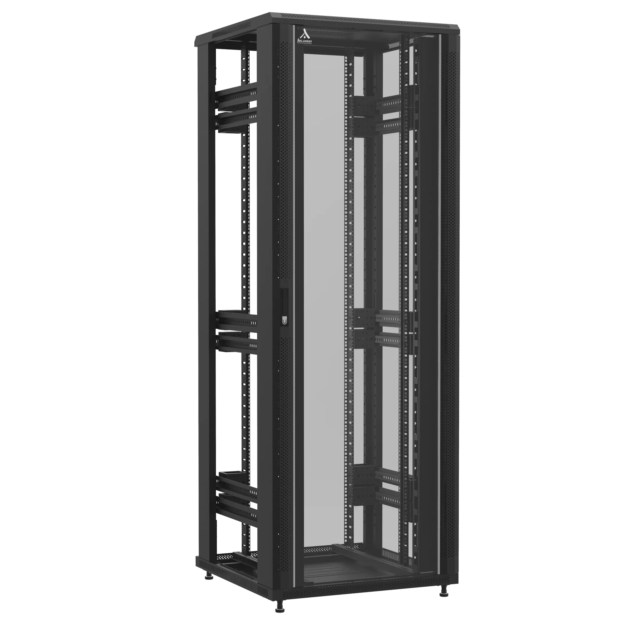 Baie en kit Ligne 1200 47U 800x800mm, porte avant : Simple Verre, porte arrière : Sans Porte, sans panneaux latéraux