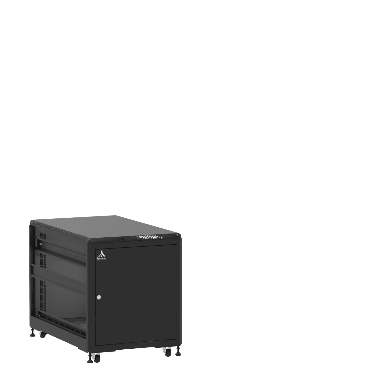 Baie en kit Ligne 500 12U 600x1000mm, porte avant : Simple Pleine, porte arrière : Panneau Plein, sans panneaux latéraux