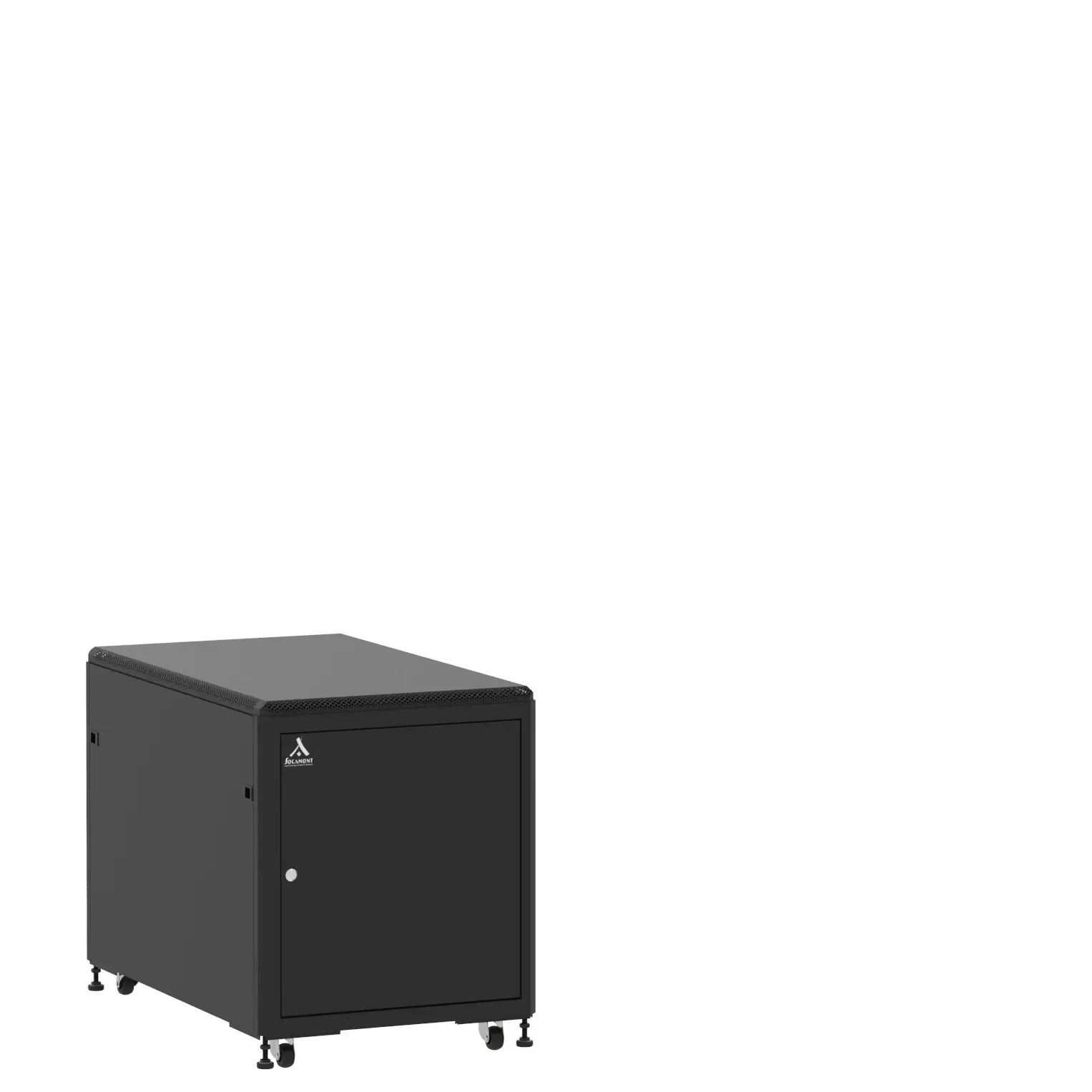Baie en kit Ligne 500 12U 600x1000mm, porte avant : Simple Pleine, porte arrière : Simple Nid d'Abeille, avec panneaux latéraux