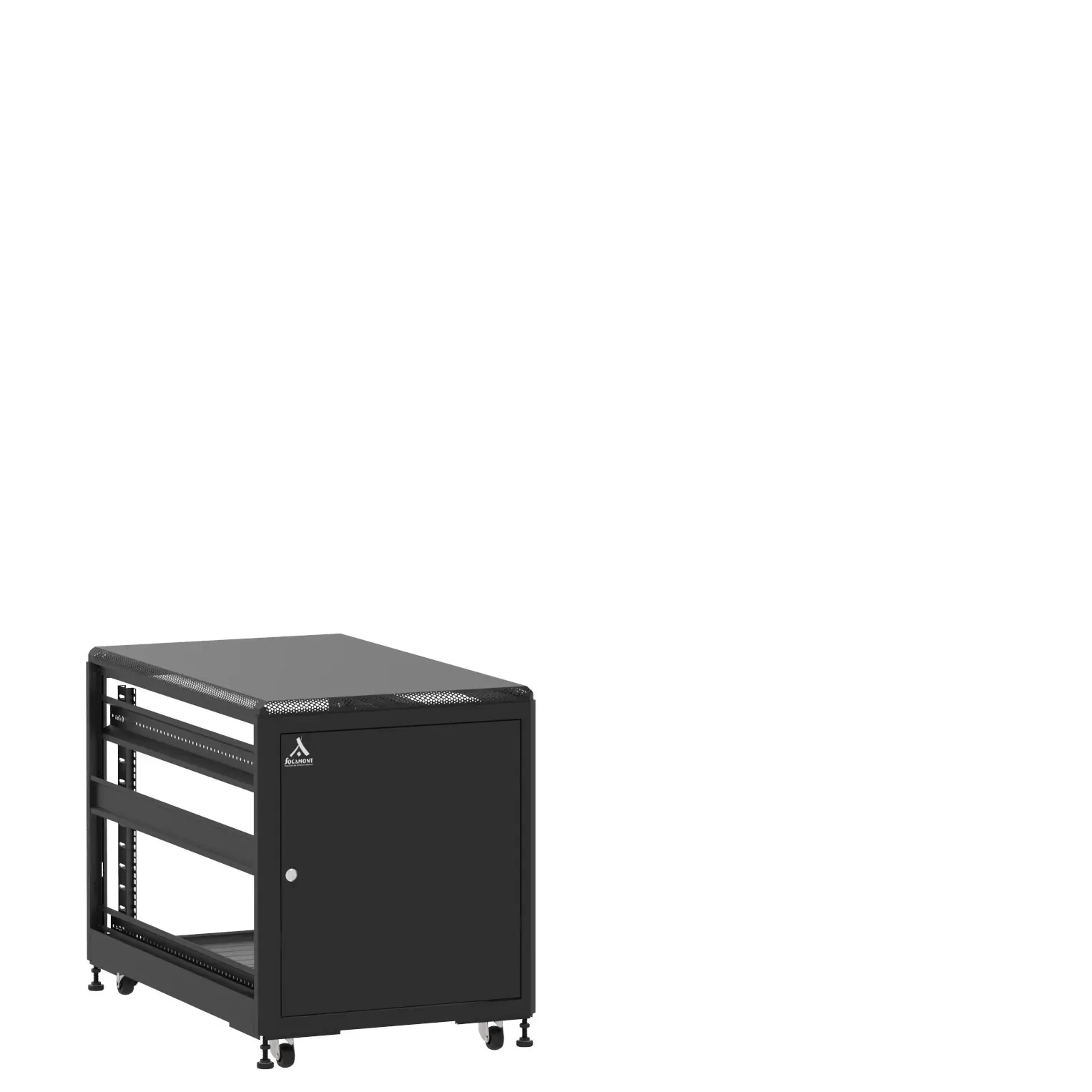 Baie en kit Ligne 500 12U 600x1000mm, porte avant : Simple Pleine, porte arrière : Sans Porte, sans panneaux latéraux