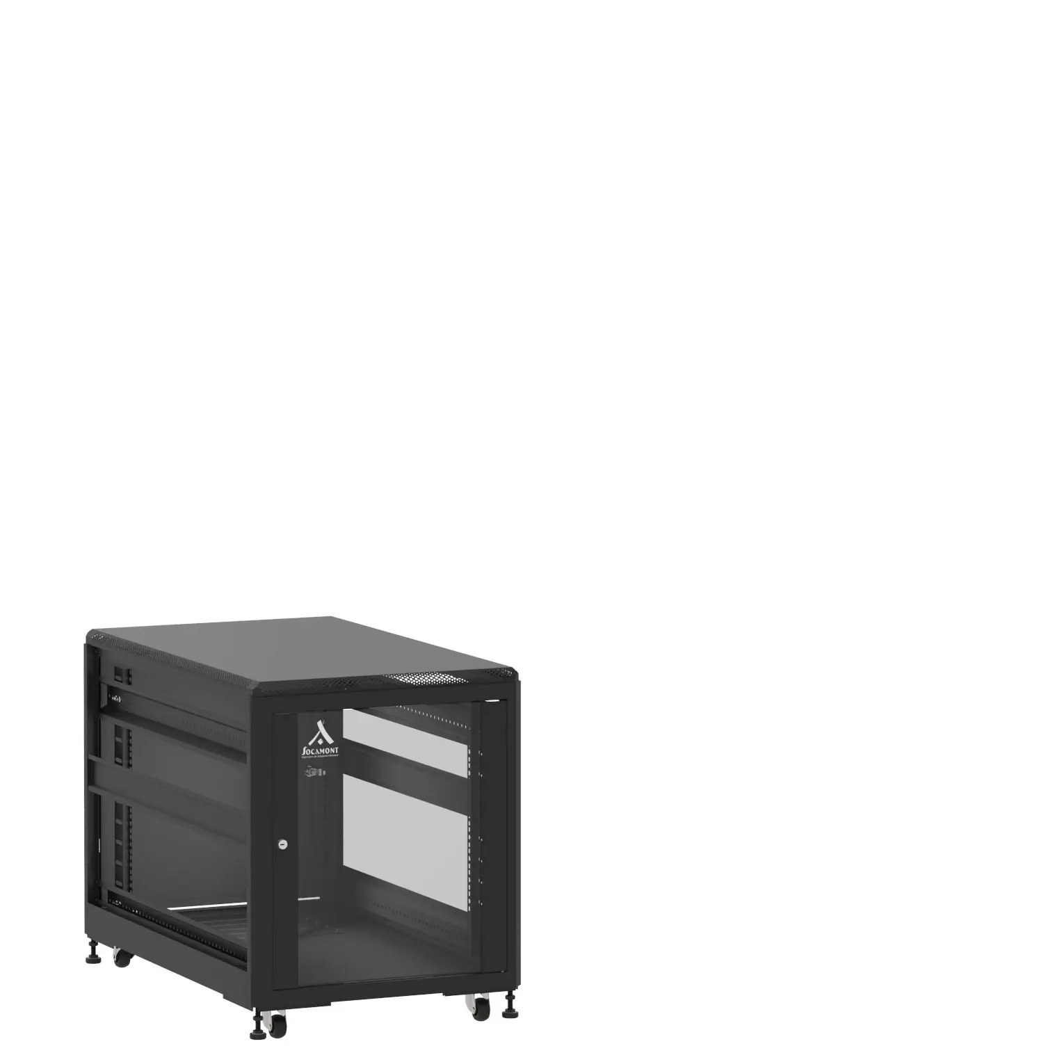 Baie en kit Ligne 500 12U 600x1000mm, porte avant : Simple Verre, porte arrière : Simple Pleine, sans panneaux latéraux