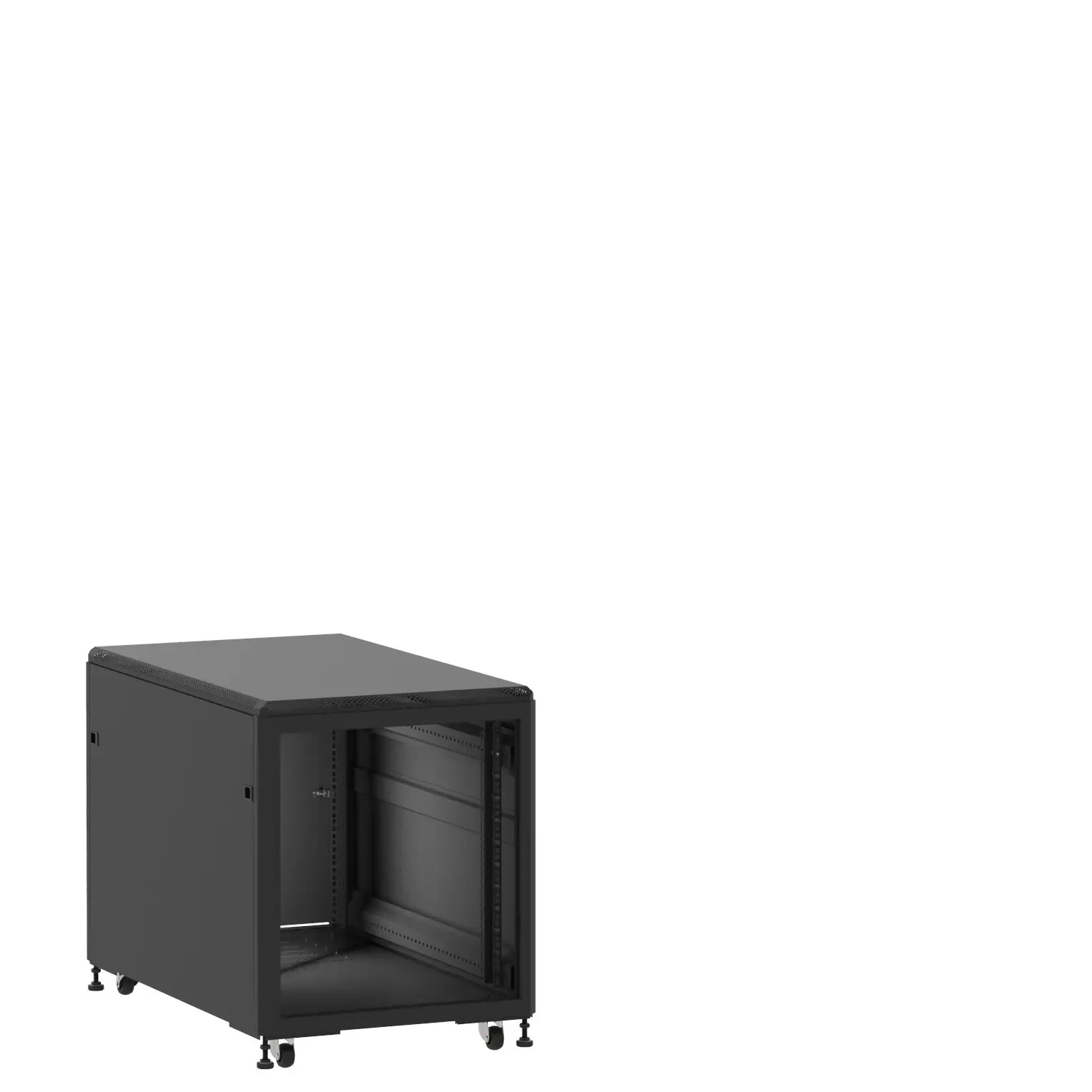 Baie en kit Ligne 500 12U 600x1000mm, porte avant : Sans Porte, porte arrière : Simple Pleine, avec panneaux latéraux