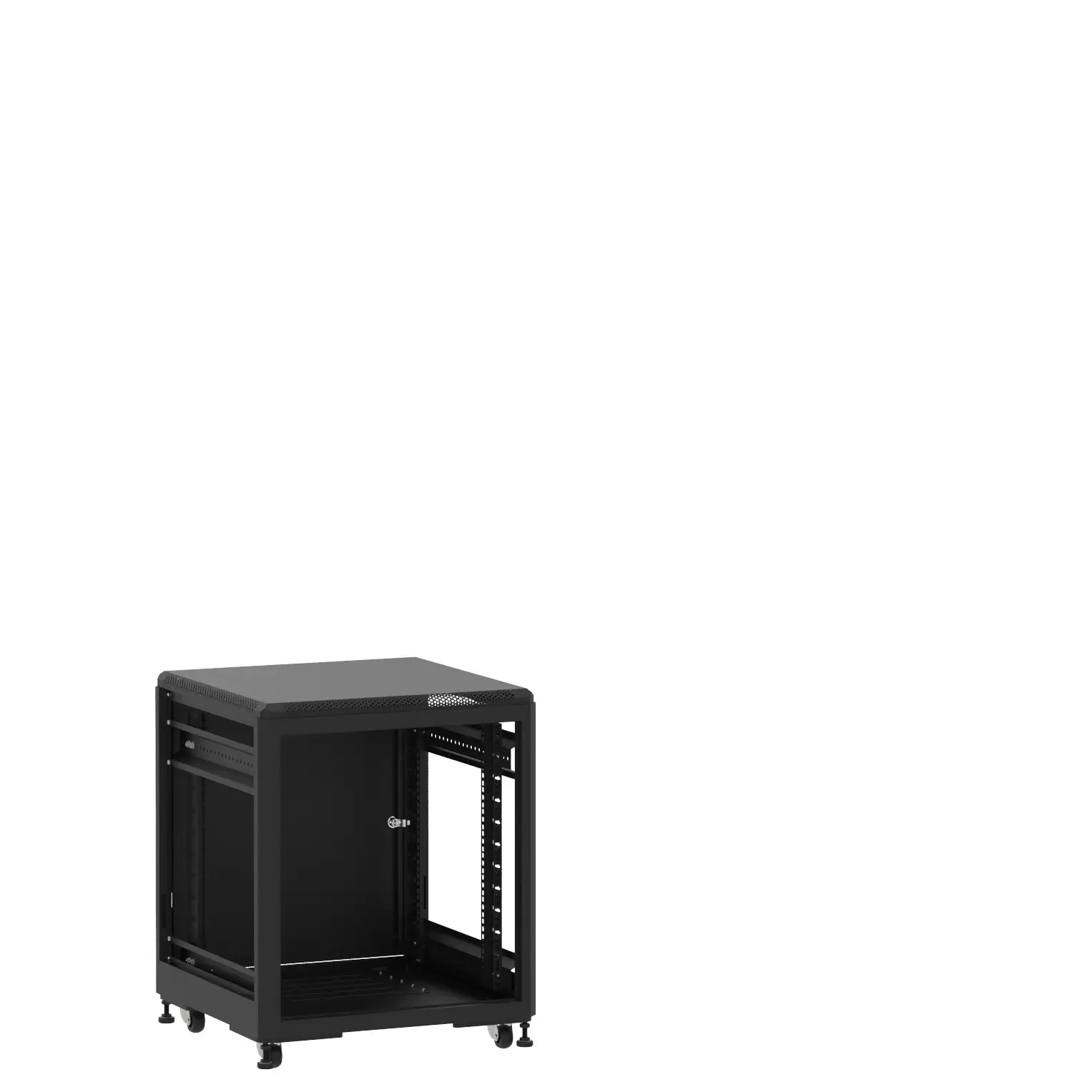 Baie en kit Ligne 500 12U 600x600mm, porte avant : Sans Porte, porte arrière : Simple Pleine, sans panneaux latéraux