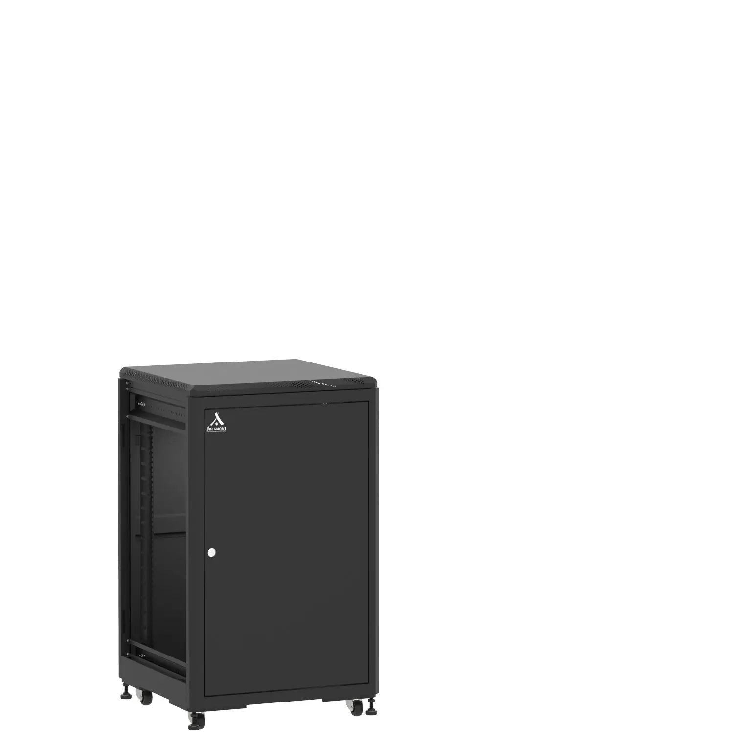 Baie en kit Ligne 500 18U 600x600mm, porte avant : Simple Pleine, porte arrière : Panneau Plein, sans panneaux latéraux