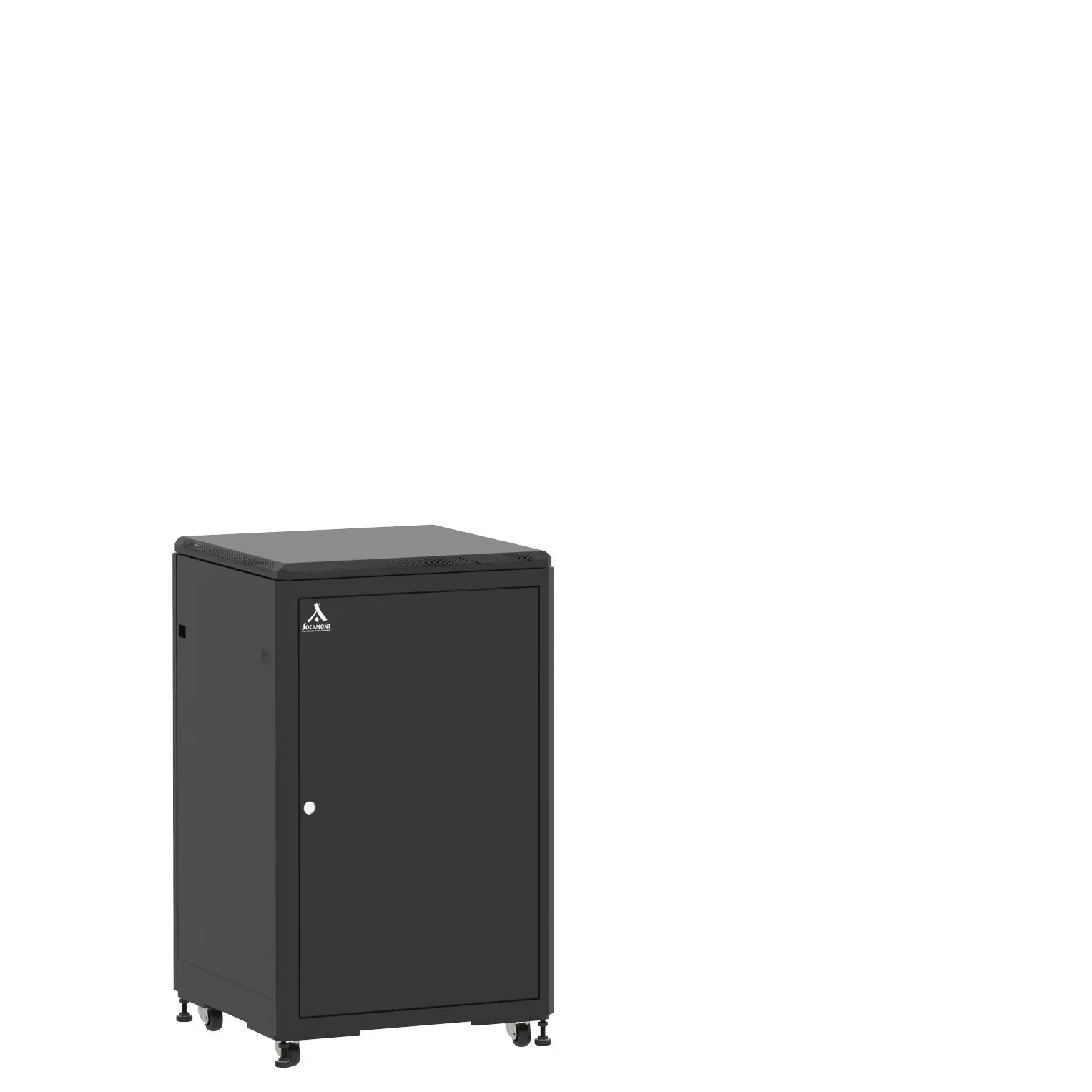 Baie en kit Ligne 500 18U 600x600mm, porte avant : Simple Pleine, porte arrière : Simple Nid d'Abeille, avec panneaux latéraux