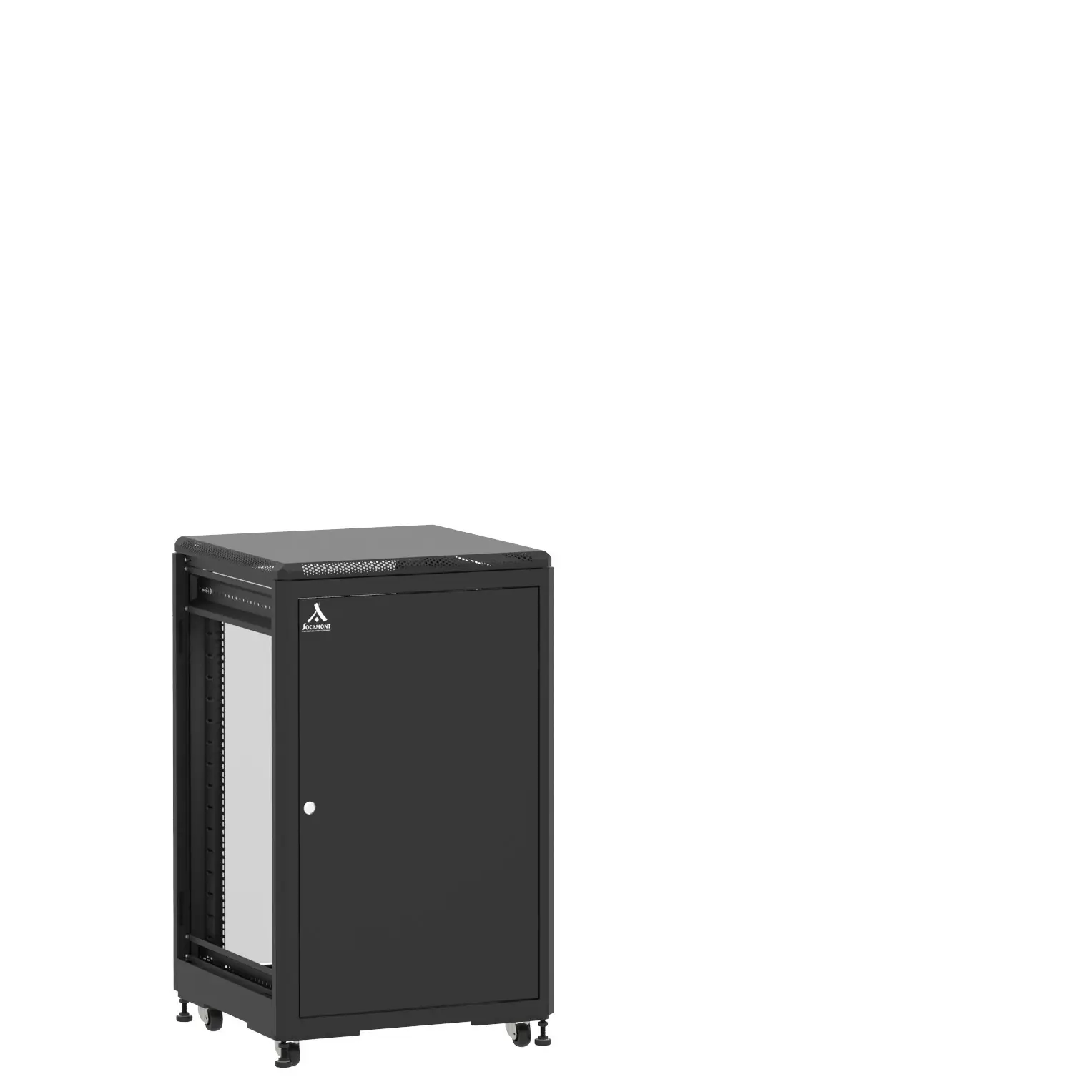 Baie en kit Ligne 500 18U 600x600mm, porte avant : Simple Pleine, porte arrière : Simple Verre, sans panneaux latéraux
