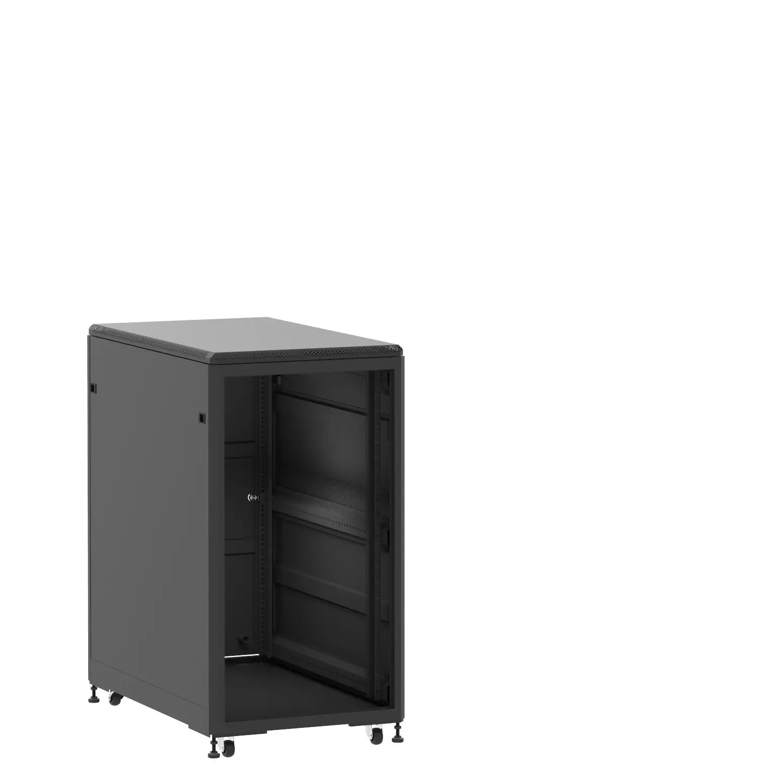 Baie en kit Ligne 500 21U 600x1000mm, porte avant : Sans Porte, porte arrière : Simple Pleine, avec panneaux latéraux