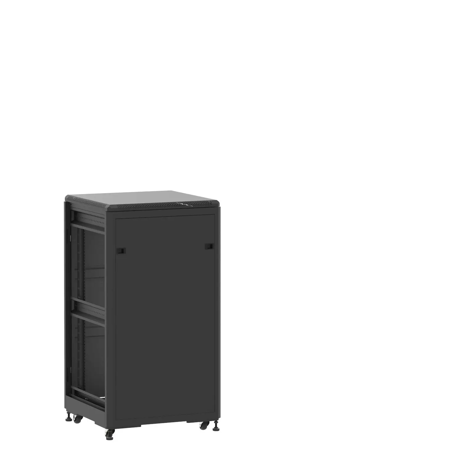 Baie en kit Ligne 500 21U 600x600mm, porte avant : Panneau Plein, porte arrière : Simple Pleine, sans panneaux latéraux