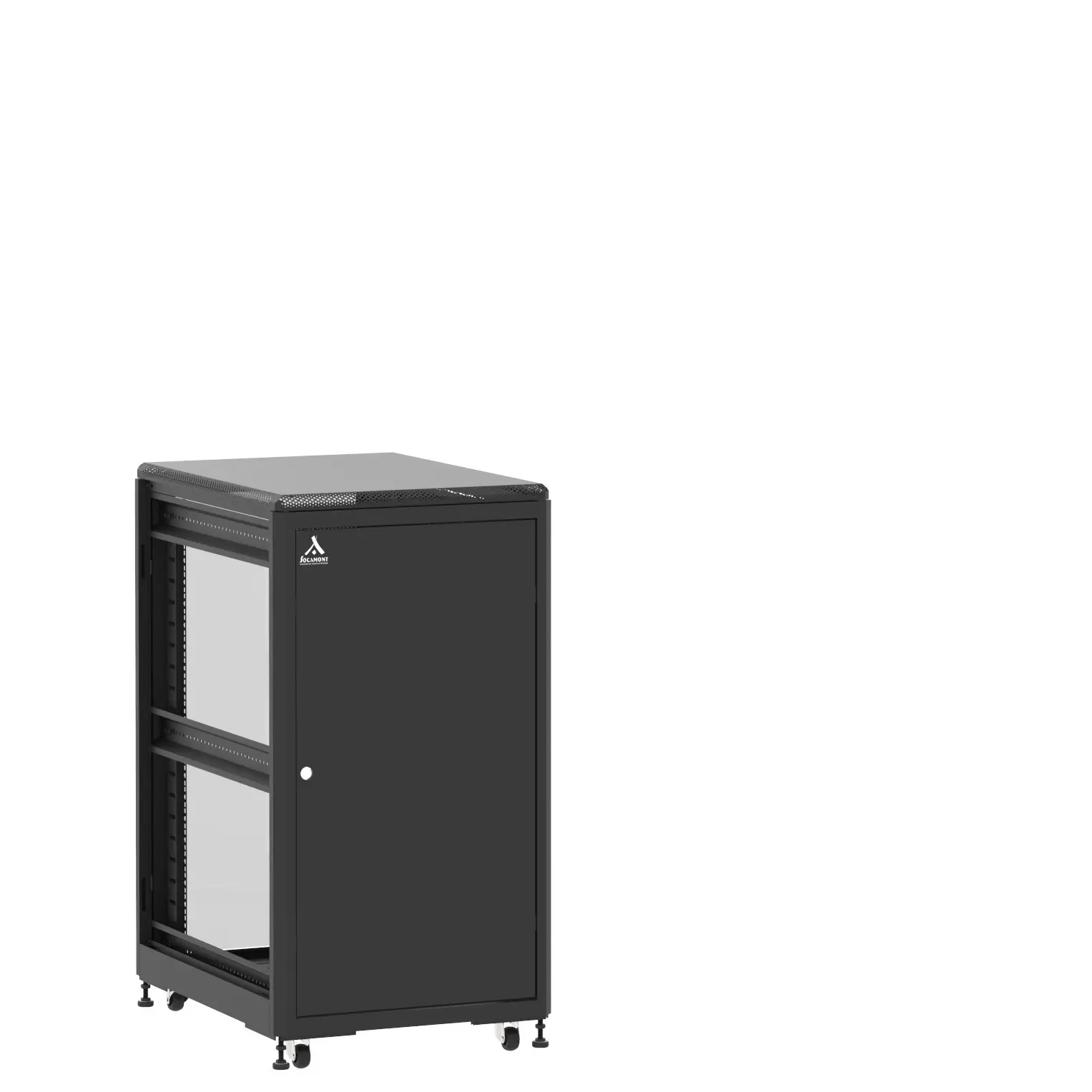 Baie en kit Ligne 500 21U 600x800mm, porte avant : Simple Pleine, porte arrière : Simple Verre, sans panneaux latéraux
