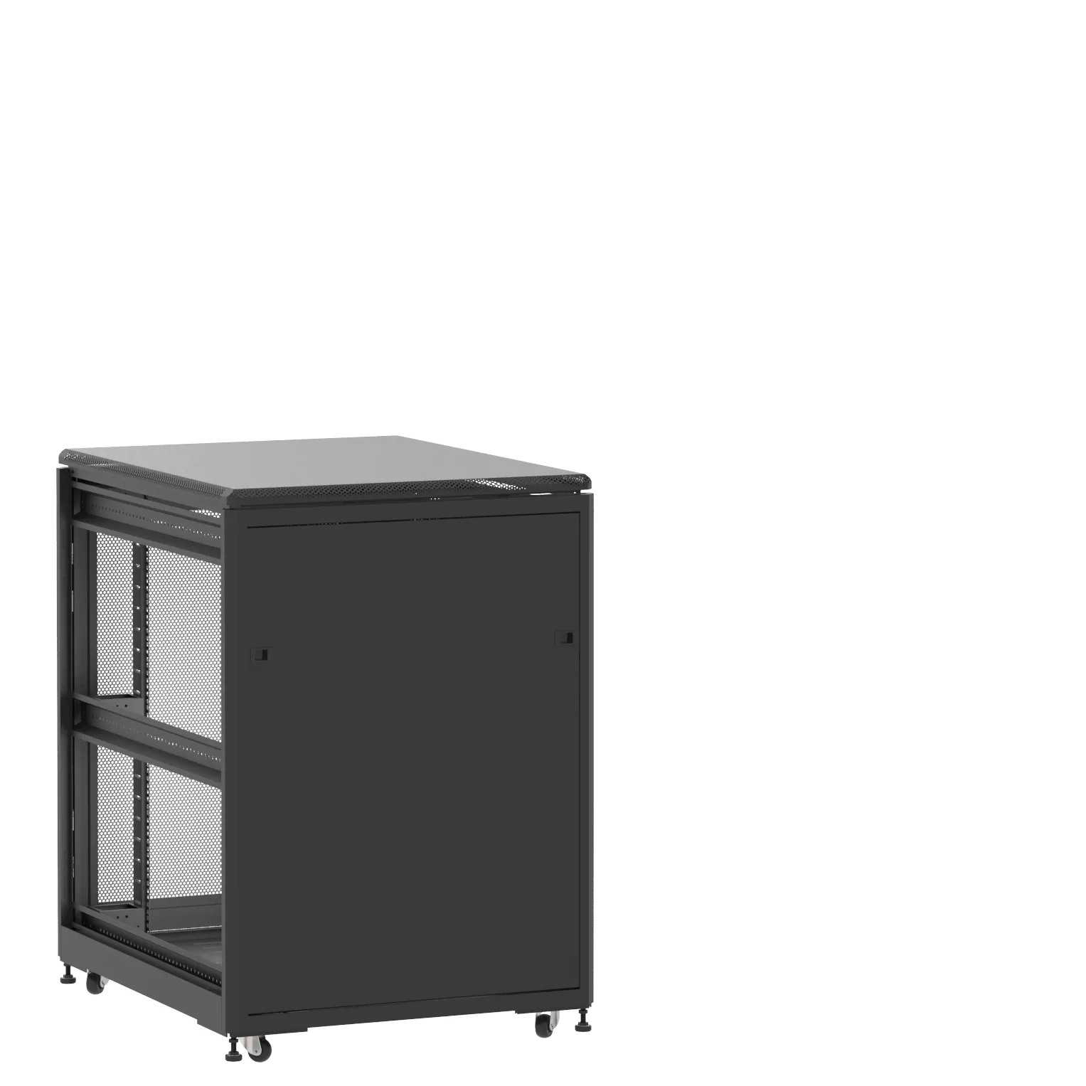 Baie en kit Ligne 500 21U 800x1000mm, porte avant : Panneau Plein, porte arrière : Simple Nid d'Abeille, sans panneaux latéraux