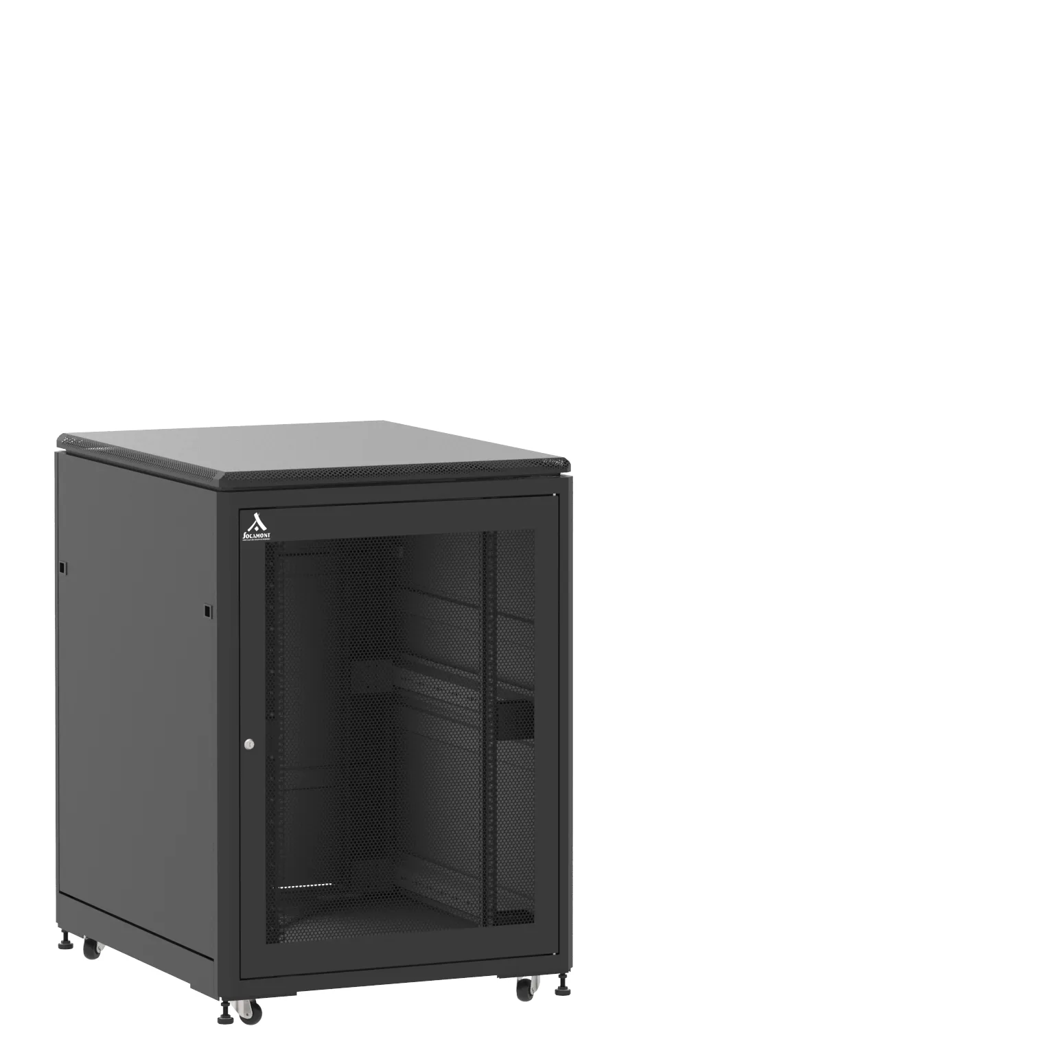 Baie en kit Ligne 500 21U 800x1000mm, porte avant : Simple Nid d'Abeille, porte arrière : Simple Pleine, avec panneaux latéraux