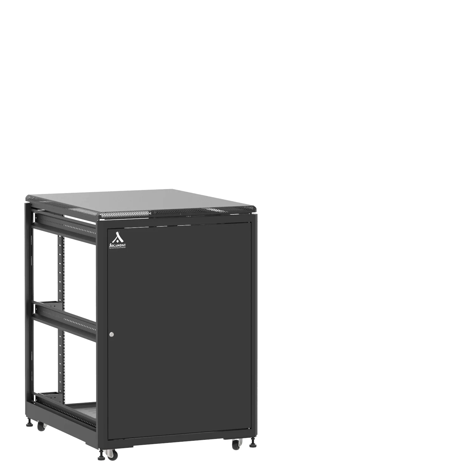 Baie en kit Ligne 500 21U 800x1000mm, porte avant : Simple Pleine, porte arrière : Sans Porte, sans panneaux latéraux