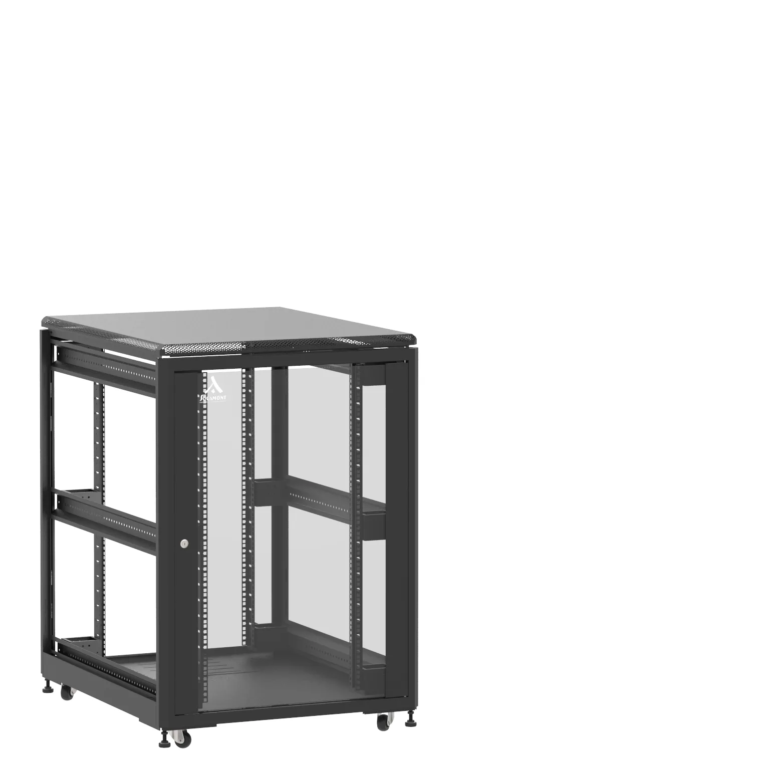 Baie en kit Ligne 500 21U 800x1000mm, porte avant : Simple Verre, porte arrière : Sans Porte, sans panneaux latéraux