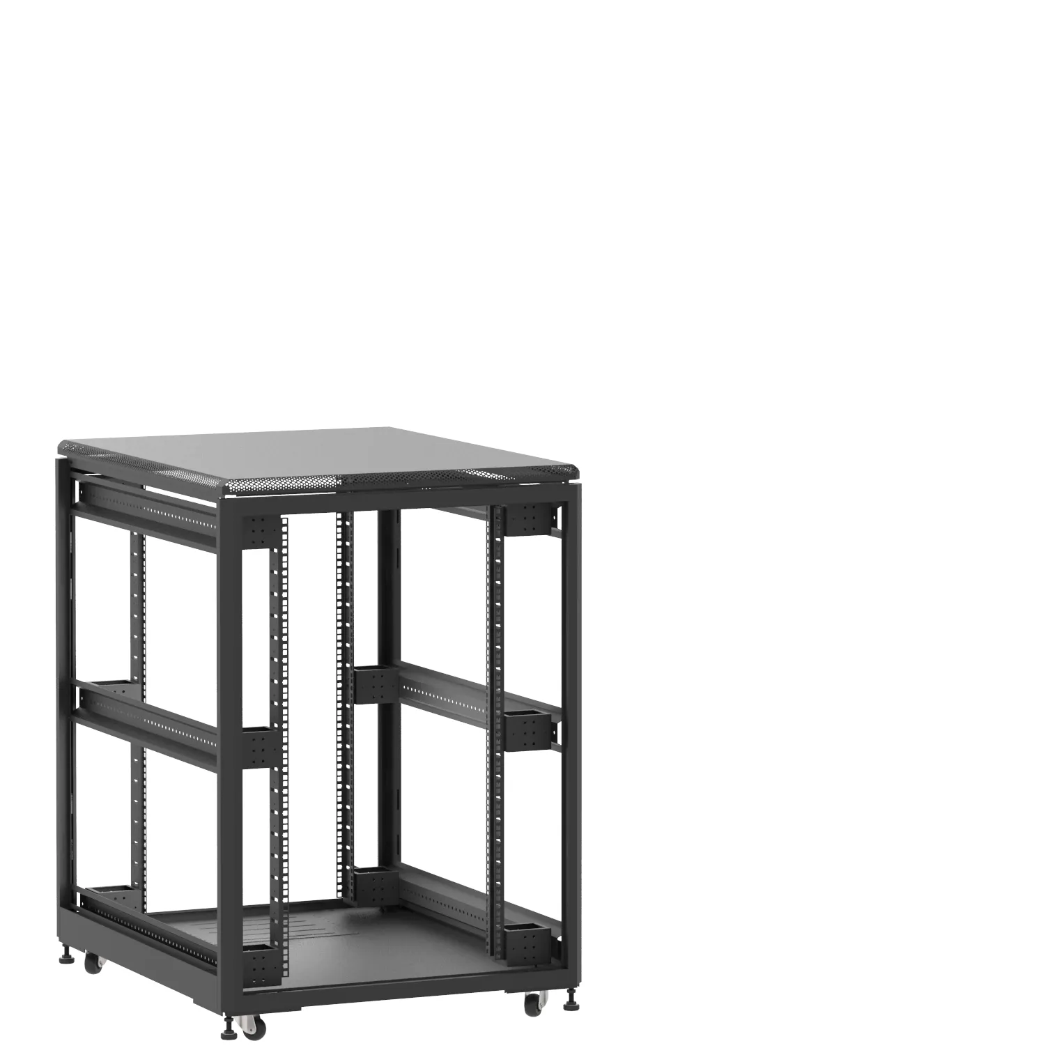 Baie en kit Ligne 500 21U 800x1000mm, porte avant : Sans Porte, porte arrière : Sans Porte, sans panneaux latéraux