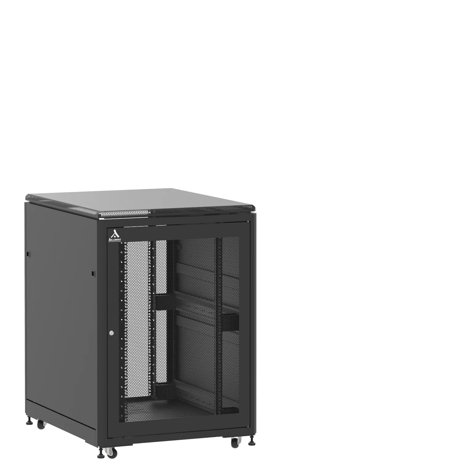Baie montée Ligne 500 21U 800x1000mm, porte avant : Simple Nid d'Abeille, porte arrière : Sans Porte, avec panneaux latéraux