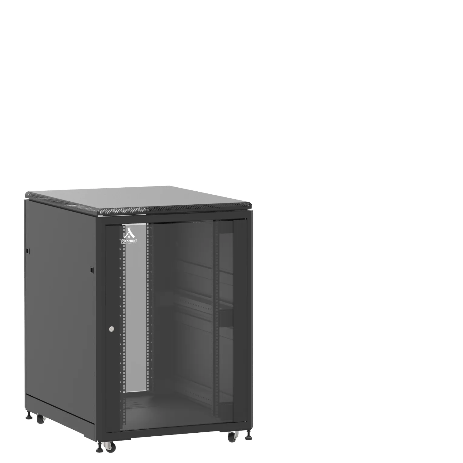 Baie montée Ligne 500 21U 800x1000mm, porte avant : Simple Verre, porte arrière : Simple Verre, avec panneaux latéraux