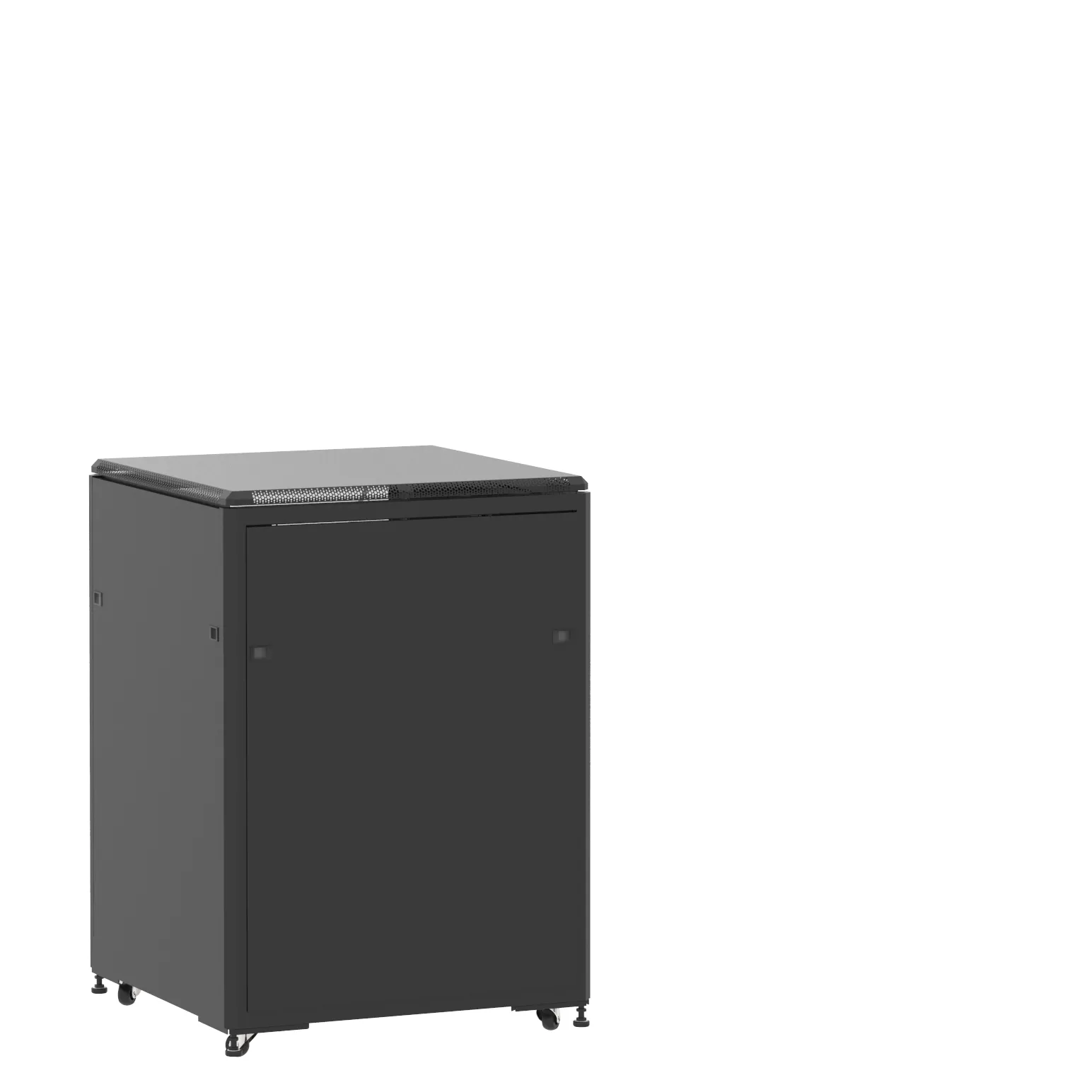 Baie en kit Ligne 500 21U 800x800mm, porte avant : Panneau Plein, porte arrière : Simple Verre, avec panneaux latéraux