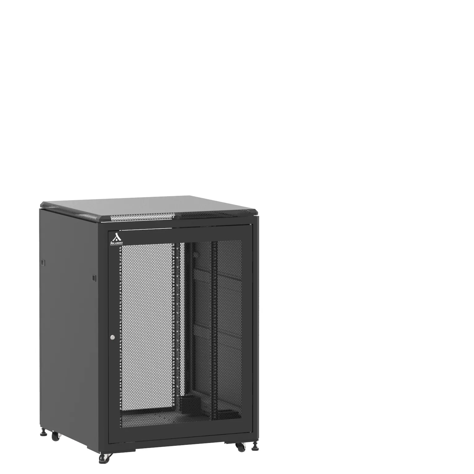 Baie en kit Ligne 500 21U 800x800mm, porte avant : Simple Nid d'Abeille, porte arrière : Sans Porte, avec panneaux latéraux