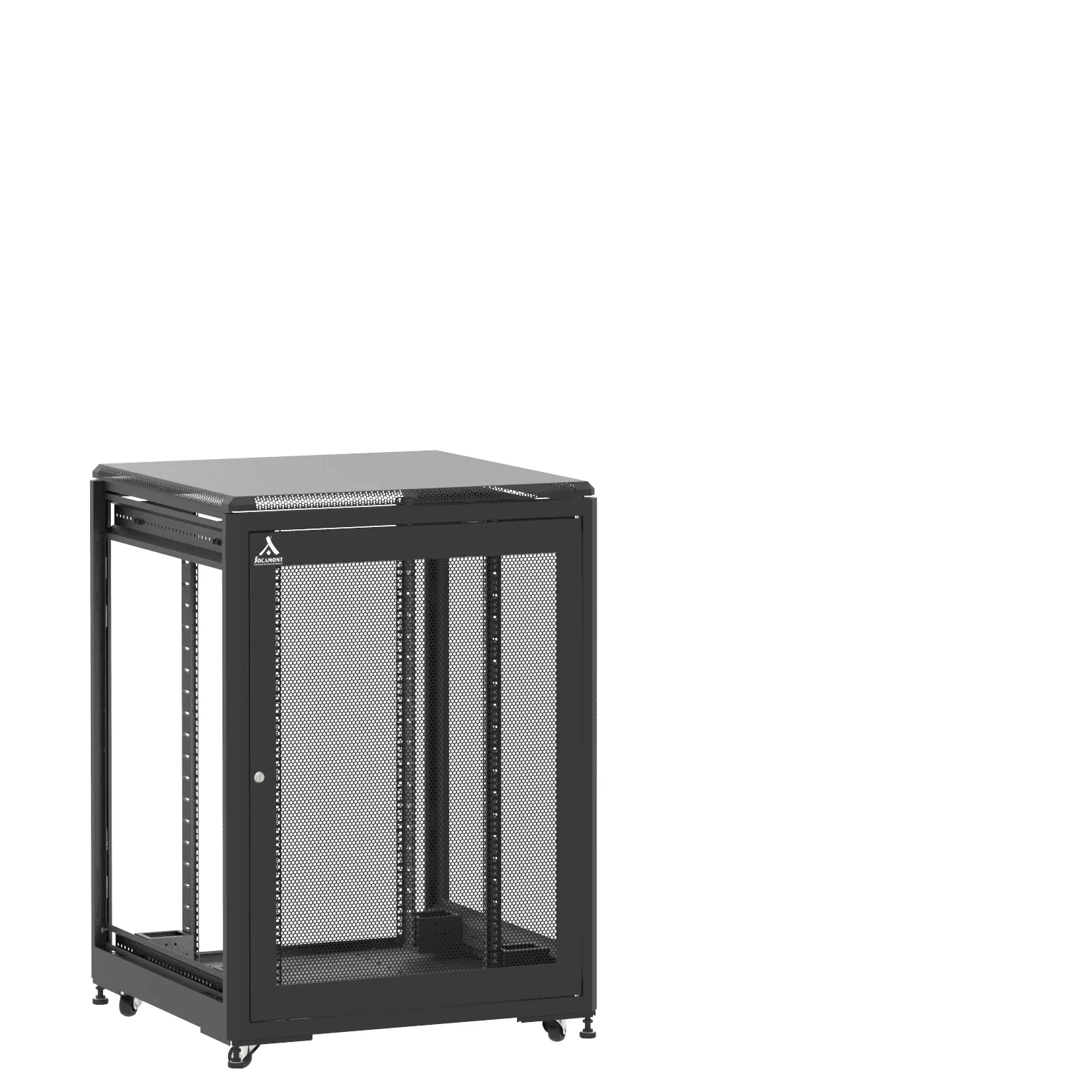 Baie en kit Ligne 500 21U 800x800mm, porte avant : Simple Nid d'Abeille, porte arrière : Sans Porte, sans panneaux latéraux