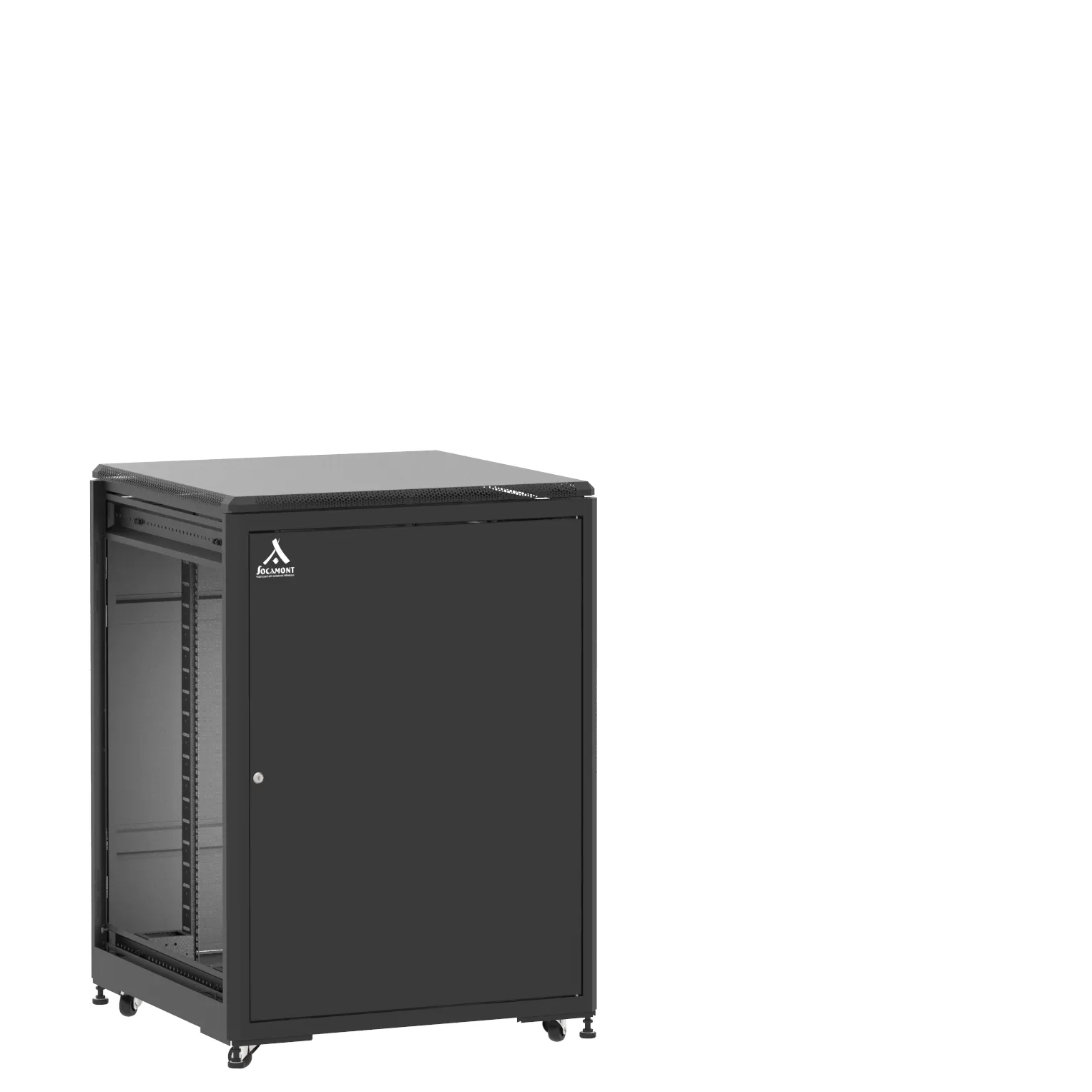 Baie en kit Ligne 500 21U 800x800mm, porte avant : Simple Pleine, porte arrière : Simple Pleine, sans panneaux latéraux