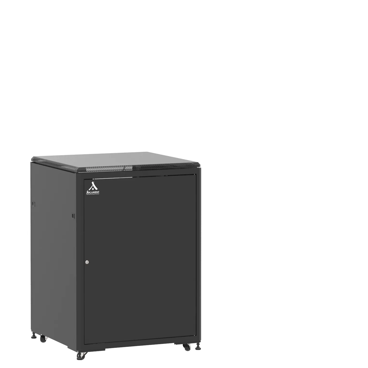 Baie en kit Ligne 500 21U 800x800mm, porte avant : Simple Pleine, porte arrière : Simple Verre, avec panneaux latéraux