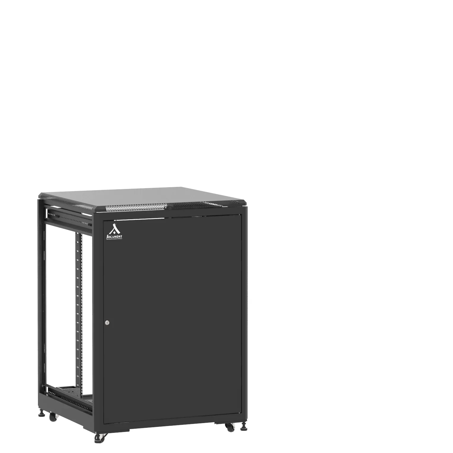 Baie en kit Ligne 500 21U 800x800mm, porte avant : Simple Pleine, porte arrière : Sans Porte, sans panneaux latéraux