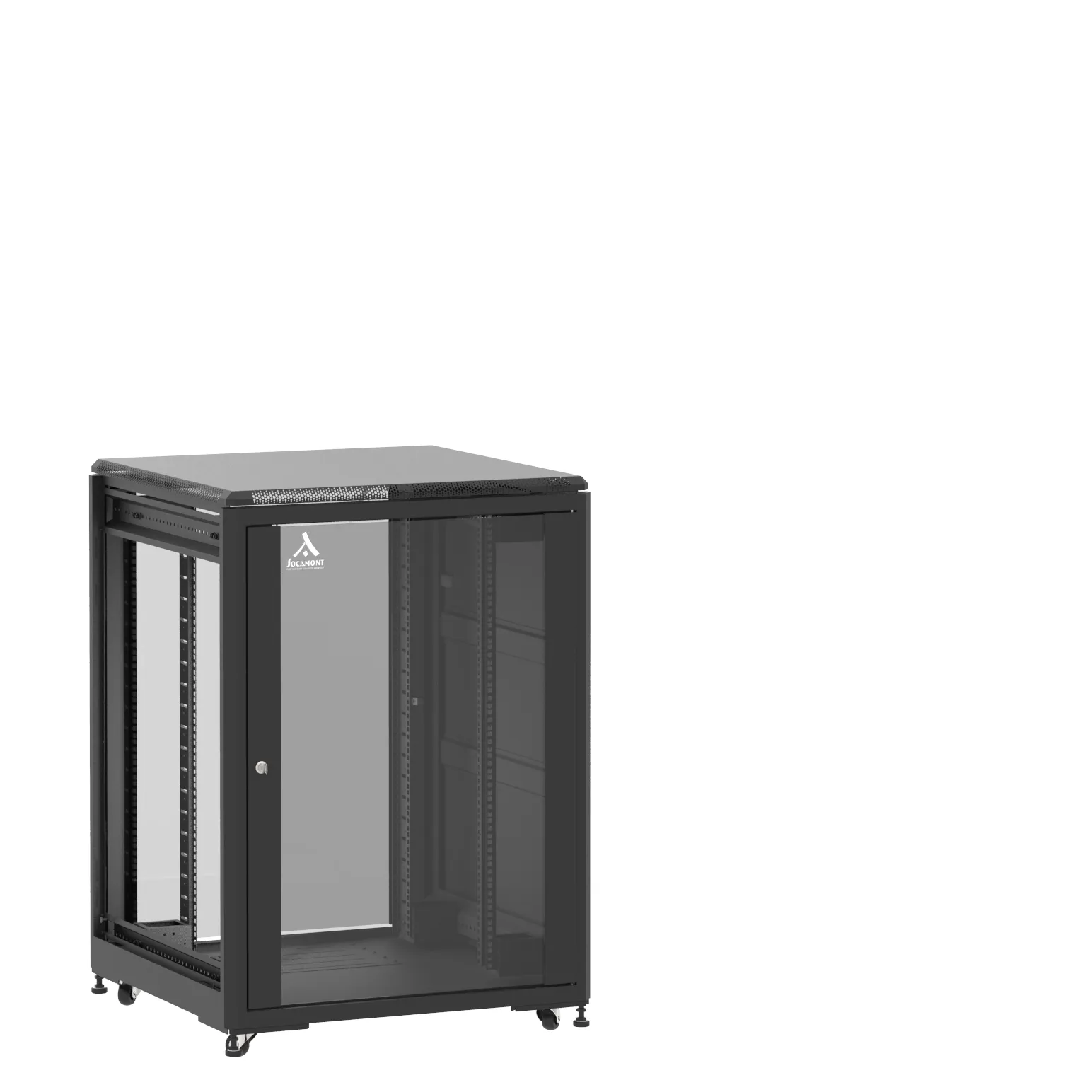 Baie en kit Ligne 500 21U 800x800mm, porte avant : Simple Verre, porte arrière : Simple Verre, sans panneaux latéraux