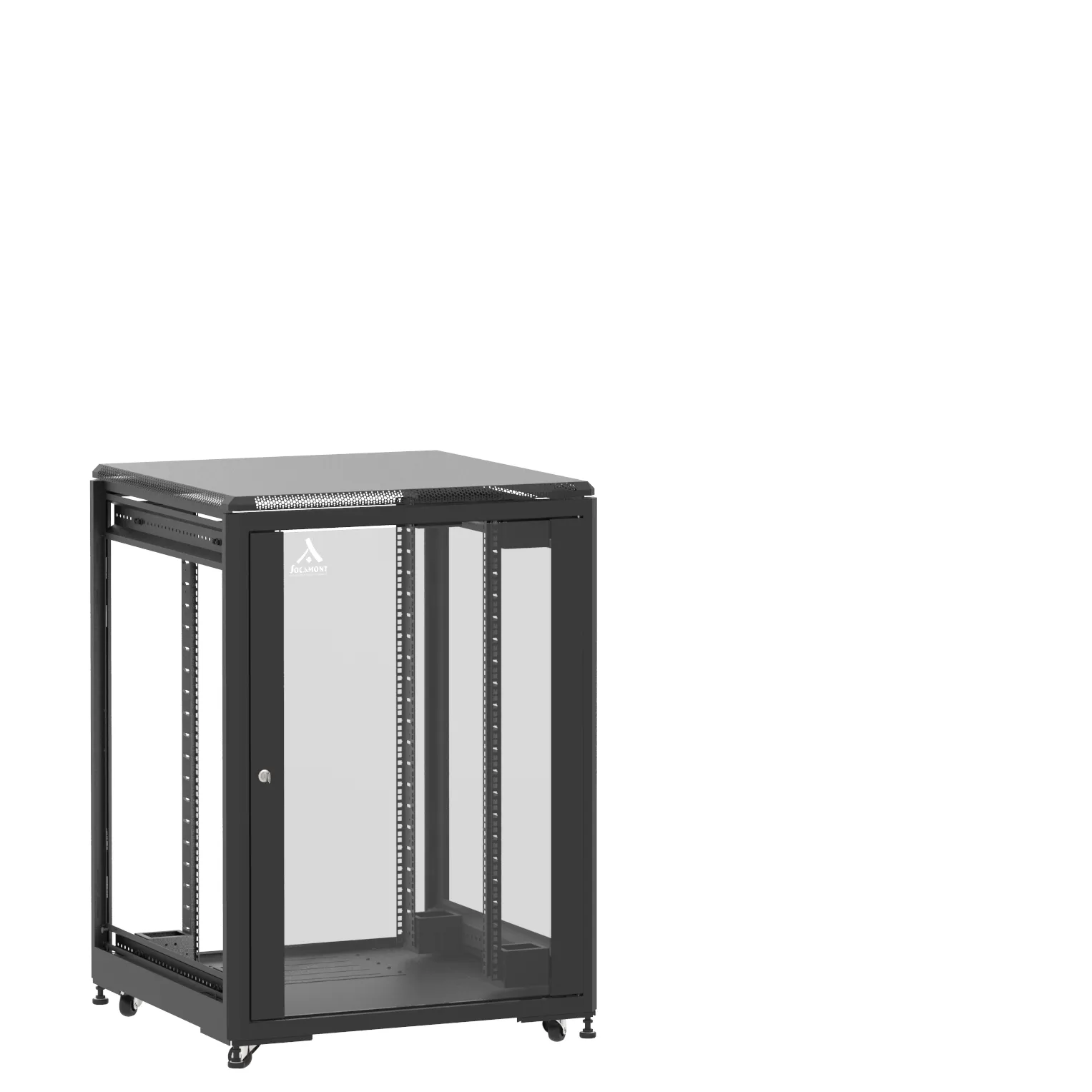 Baie en kit Ligne 500 21U 800x800mm, porte avant : Simple Verre, porte arrière : Sans Porte, sans panneaux latéraux