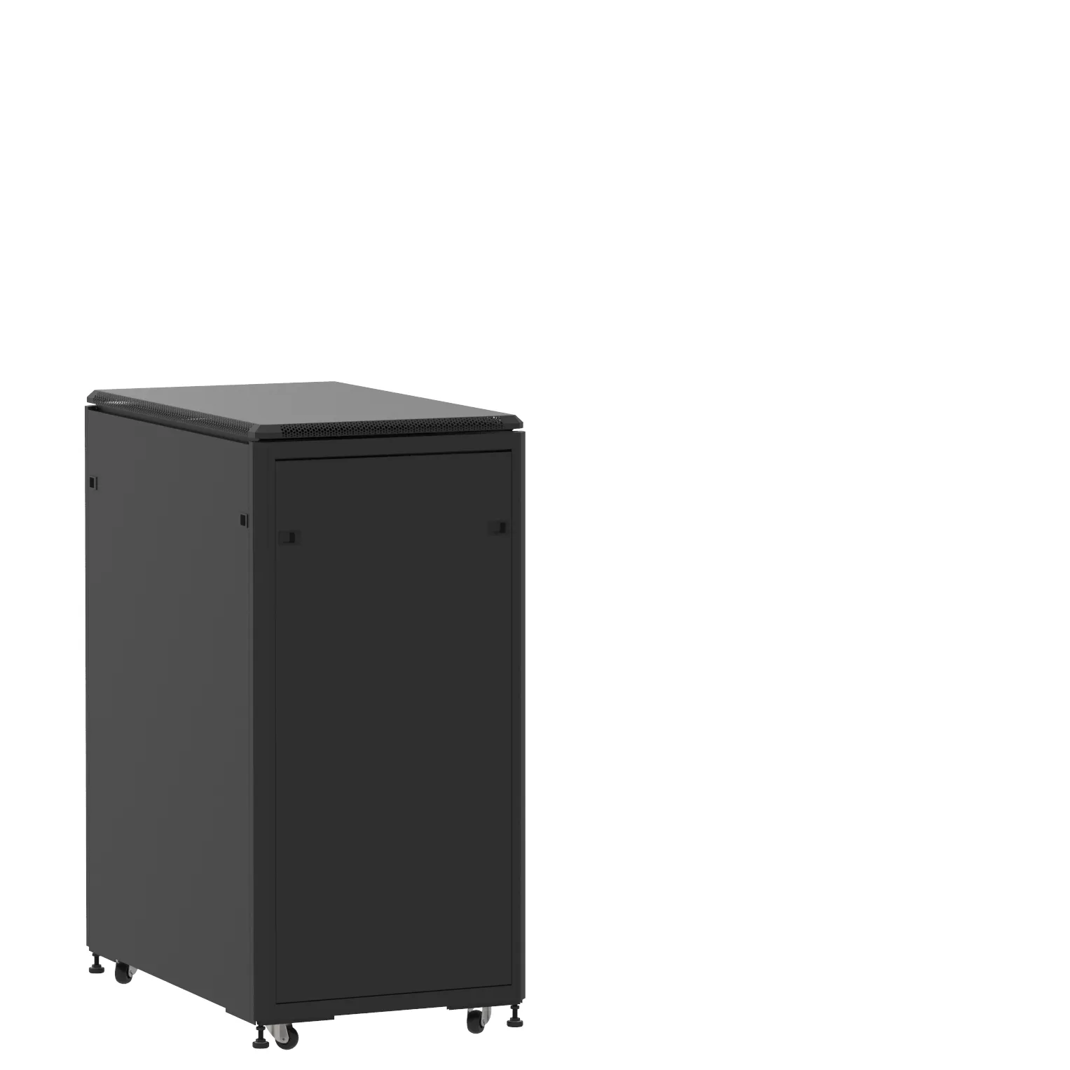 Baie en kit Ligne 500 24U 600x1000mm, porte avant : Panneau Plein, porte arrière : Simple Verre, avec panneaux latéraux