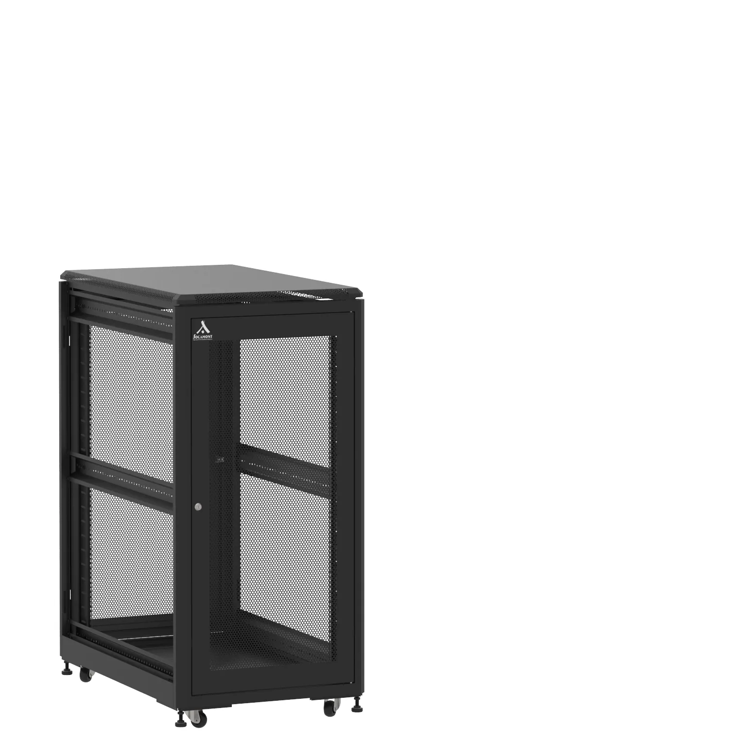 Baie en kit Ligne 500 24U 600x1000mm, porte avant : Simple Nid d'Abeille, porte arrière : Simple Nid d'Abeille, sans panneaux latéraux