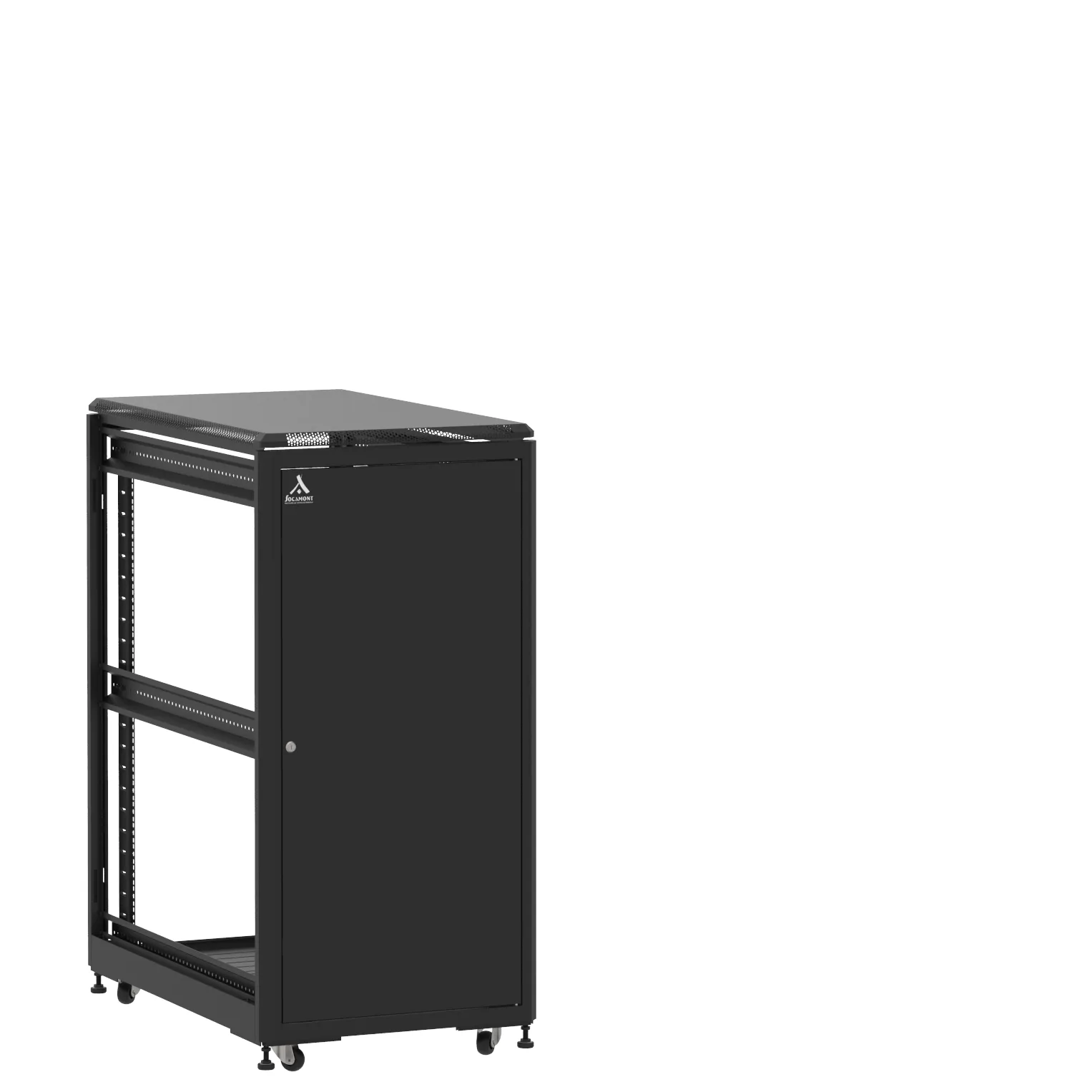 Baie en kit Ligne 500 24U 600x1000mm, porte avant : Simple Pleine, porte arrière : Sans Porte, sans panneaux latéraux