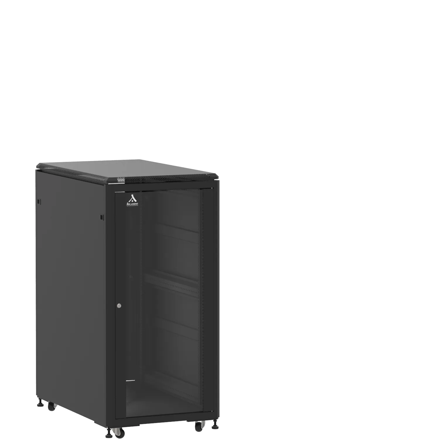 Baie en kit Ligne 500 24U 600x1000mm, porte avant : Simple Verre, porte arrière : Simple Verre, avec panneaux latéraux