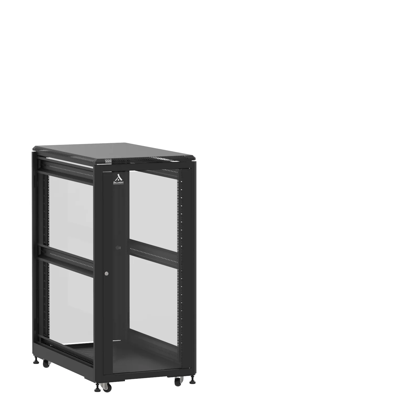 Baie en kit Ligne 500 24U 600x1000mm, porte avant : Simple Verre, porte arrière : Simple Verre, sans panneaux latéraux