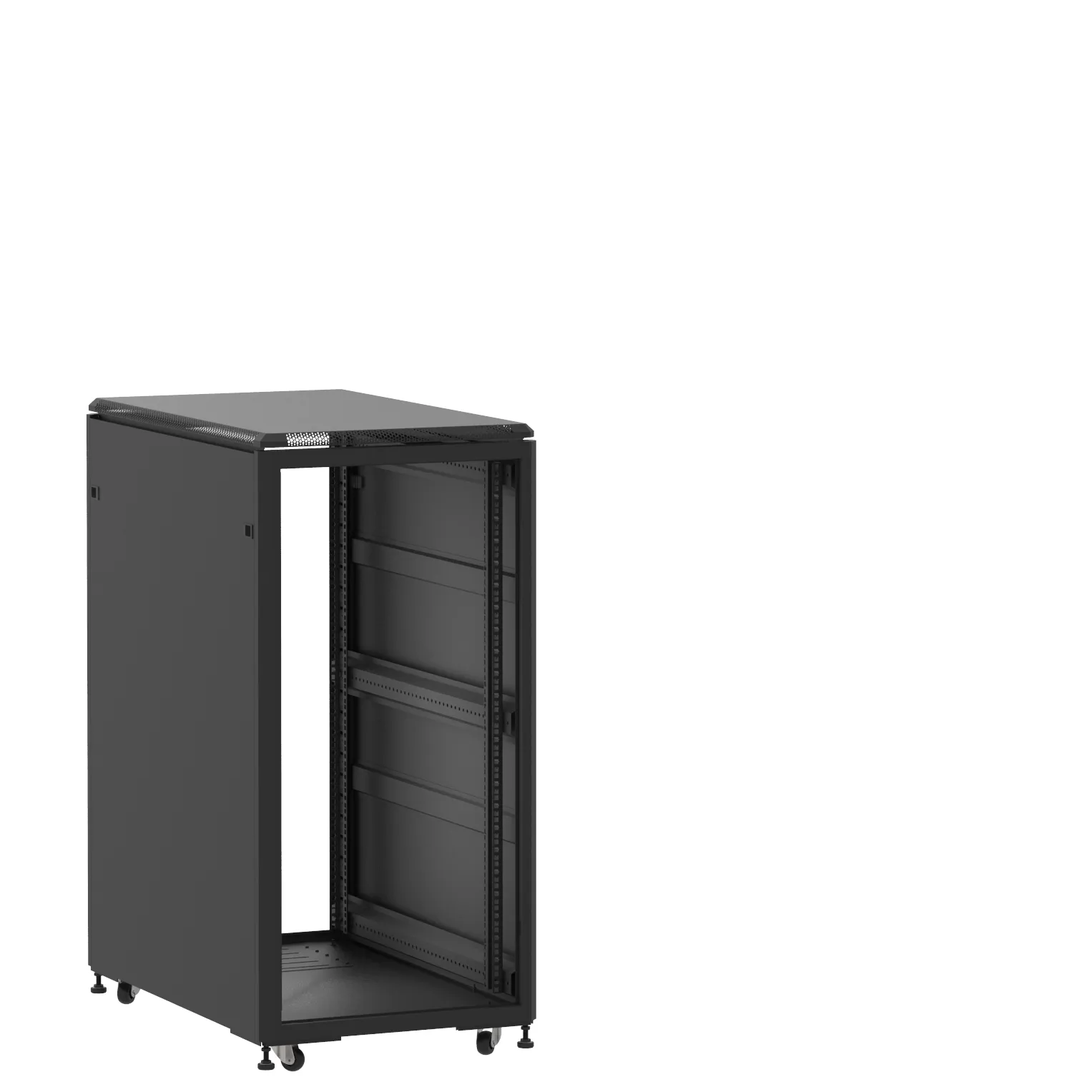 Baie en kit Ligne 500 24U 600x1000mm, porte avant : Sans Porte, porte arrière : Sans Porte, avec panneaux latéraux