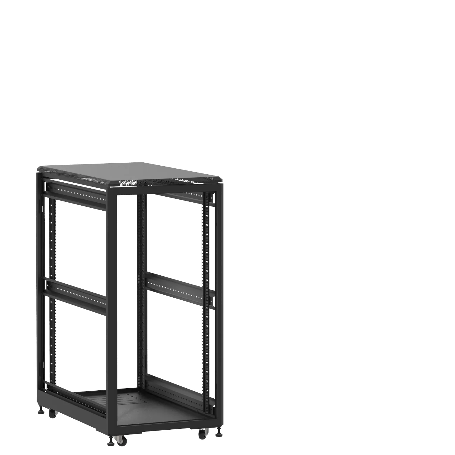 Baie en kit Ligne 500 24U 600x1000mm, porte avant : Sans Porte, porte arrière : Sans Porte, sans panneaux latéraux