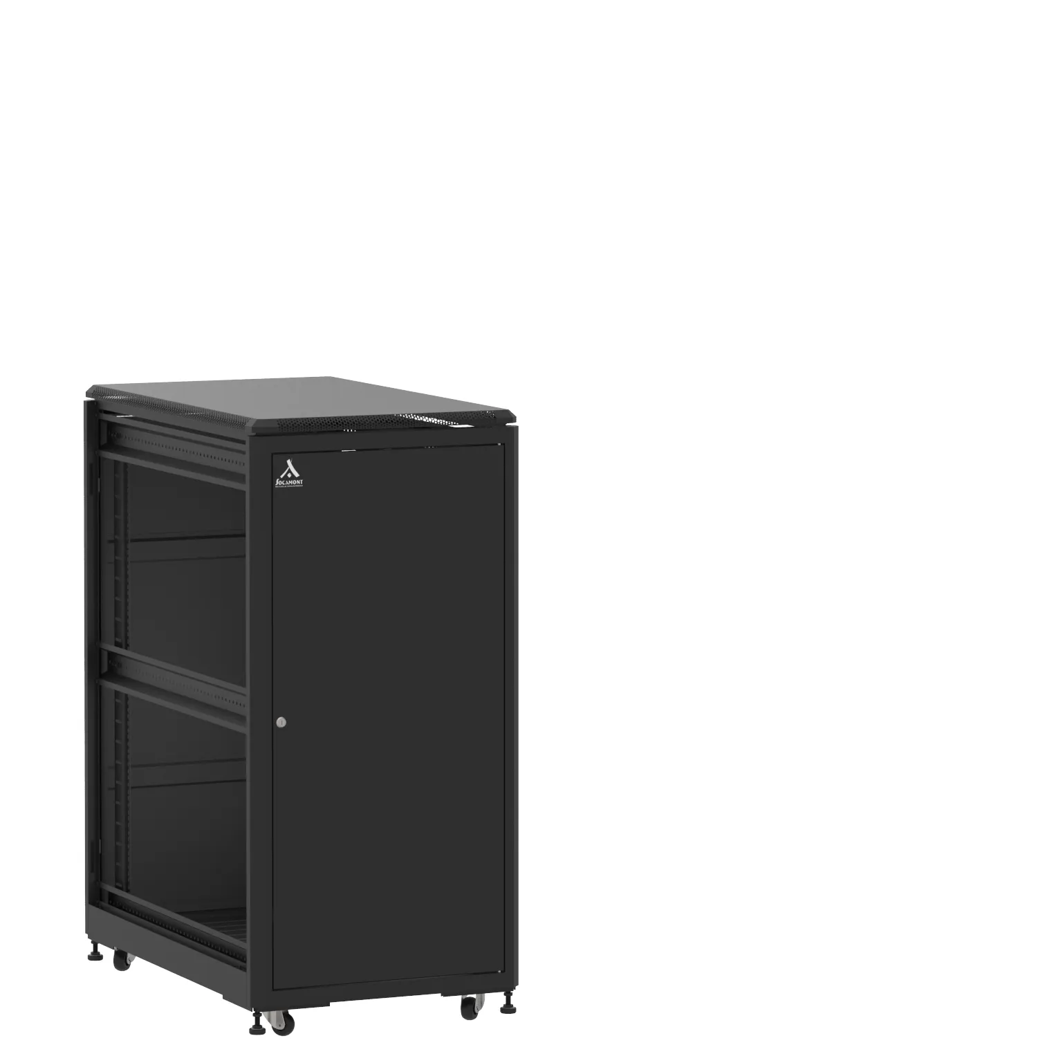 Baie montée Ligne 500 24U 600x1000mm, porte avant : Simple Pleine, porte arrière : Simple Pleine, sans panneaux latéraux