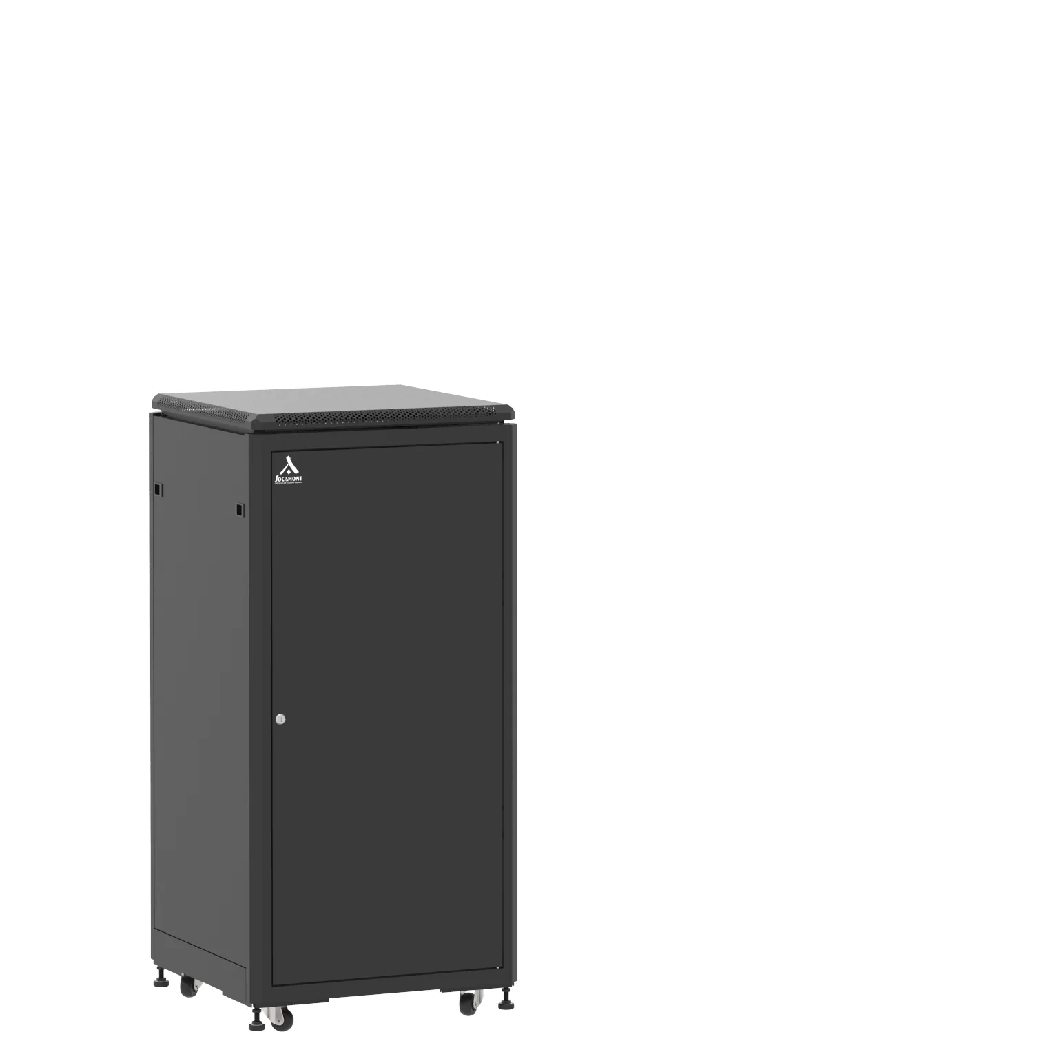 Baie en kit Ligne 500 24U 600x600mm, porte avant : Simple Pleine, porte arrière : Sans Porte, avec panneaux latéraux