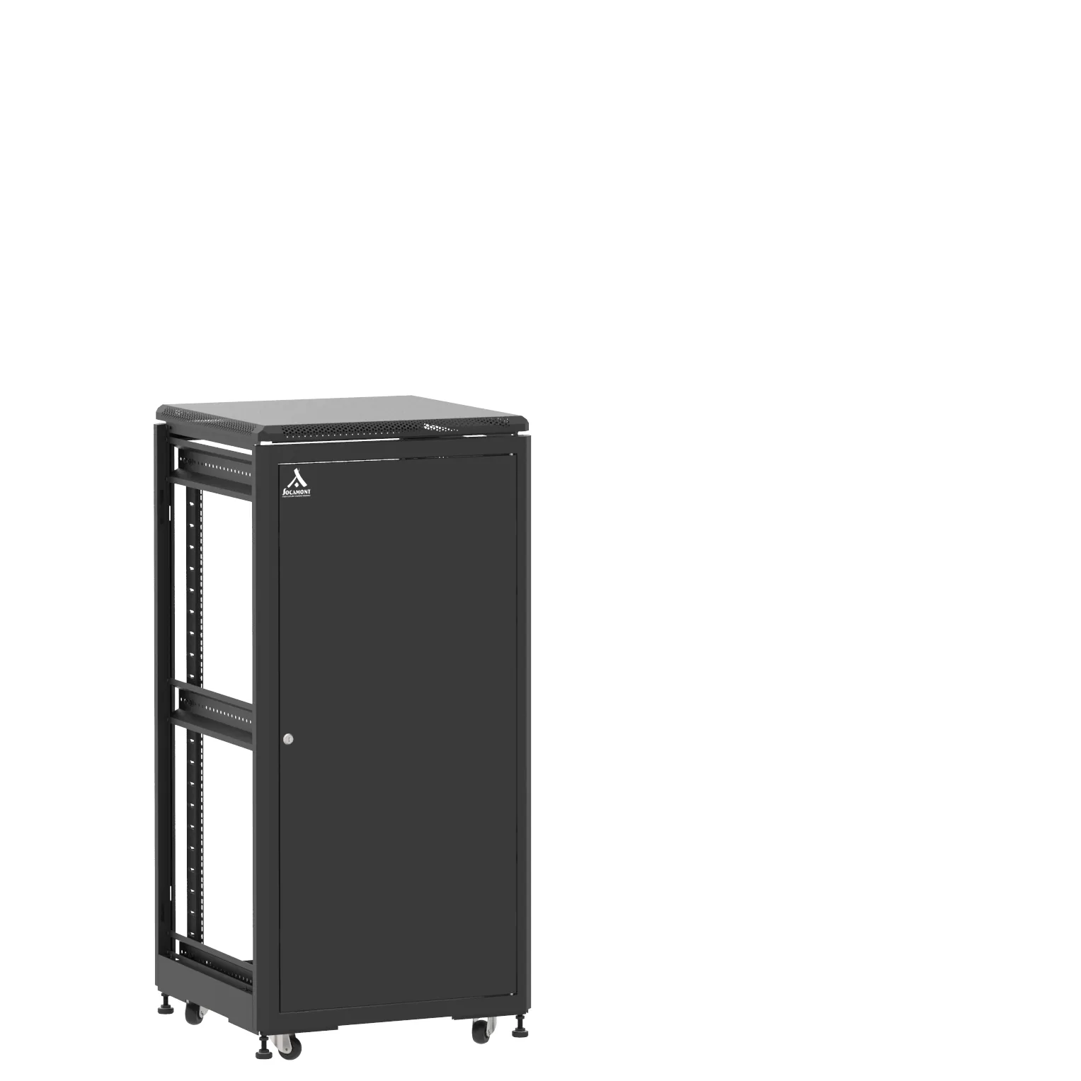 Baie en kit Ligne 500 24U 600x600mm, porte avant : Simple Pleine, porte arrière : Sans Porte, sans panneaux latéraux