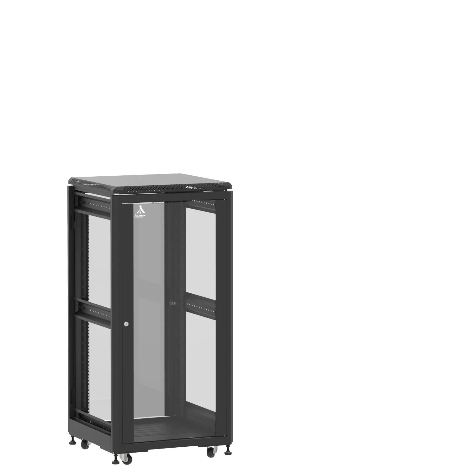 Baie en kit Ligne 500 24U 600x600mm, porte avant : Simple Verre, porte arrière : Simple Verre, sans panneaux latéraux