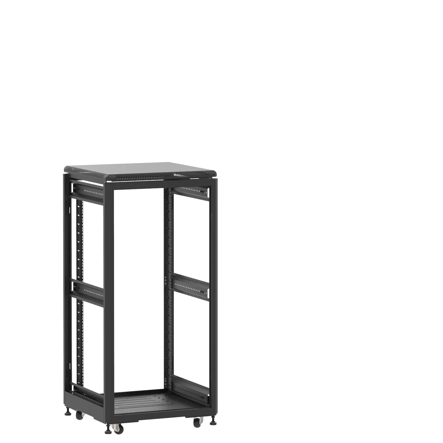 Baie en kit Ligne 500 24U 600x600mm, porte avant : Sans Porte, porte arrière : Sans Porte, sans panneaux latéraux