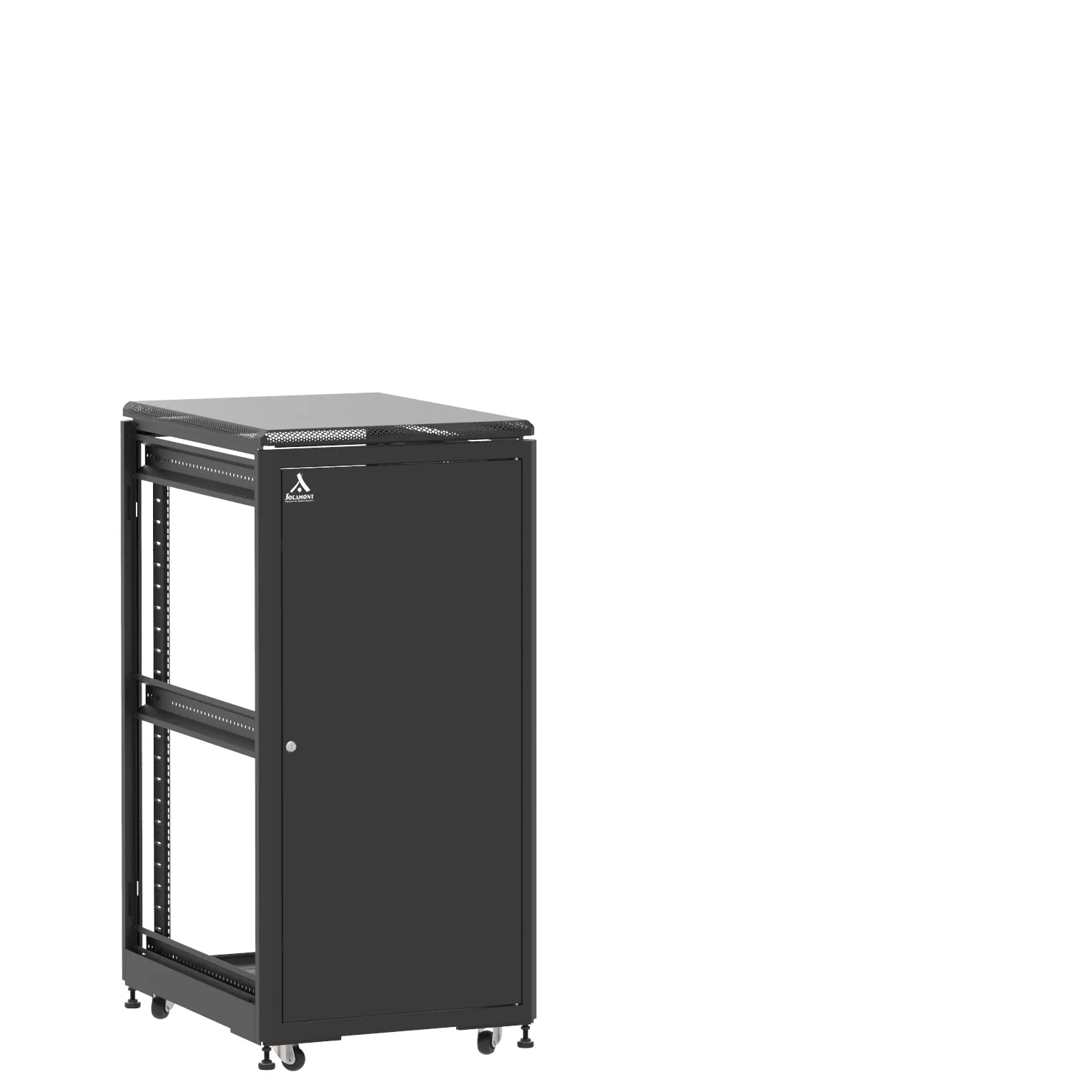 Baie en kit Ligne 500 24U 600x800mm, porte avant : Simple Pleine, porte arrière : Sans Porte, sans panneaux latéraux