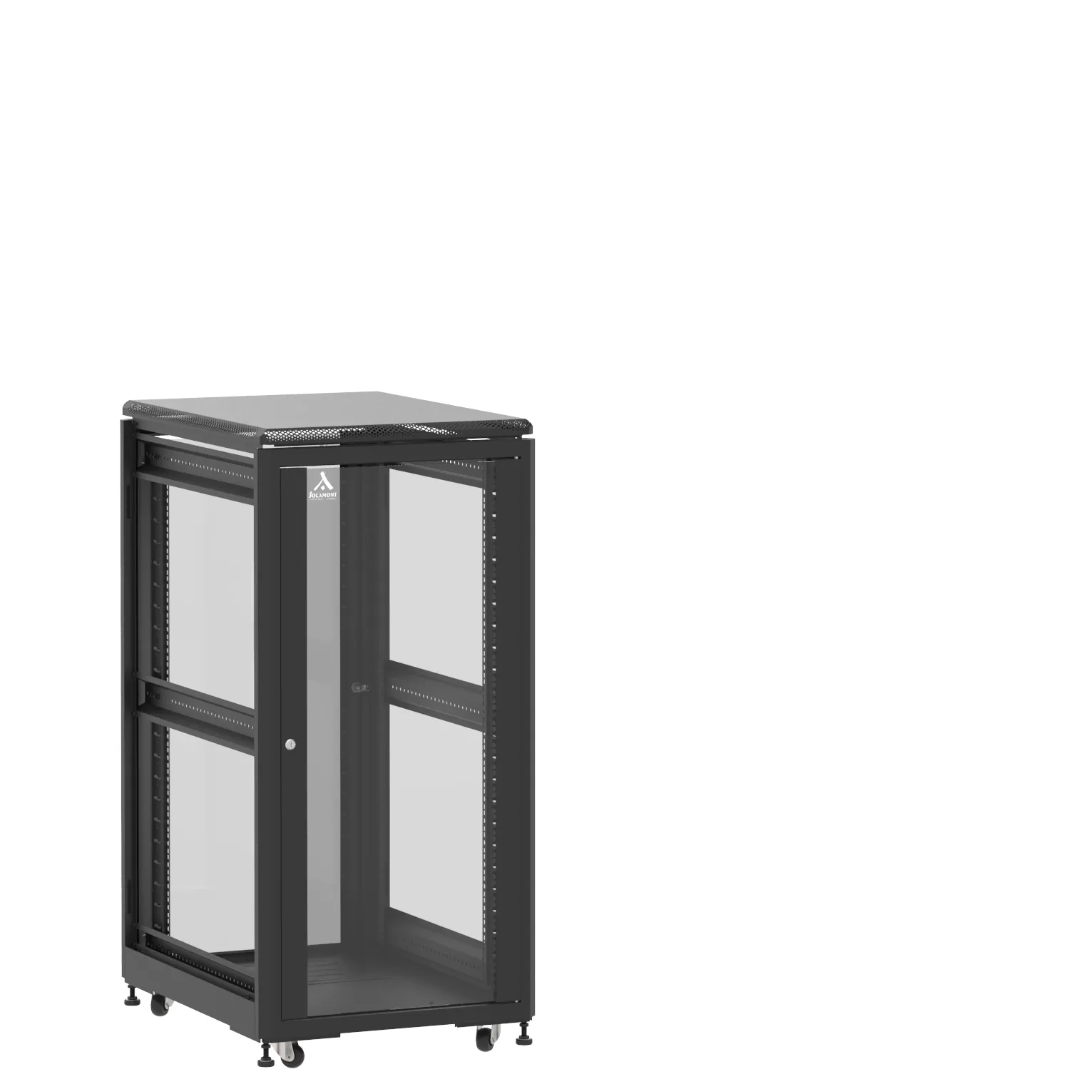 Baie en kit Ligne 500 24U 600x800mm, porte avant : Simple Verre, porte arrière : Simple Verre, sans panneaux latéraux